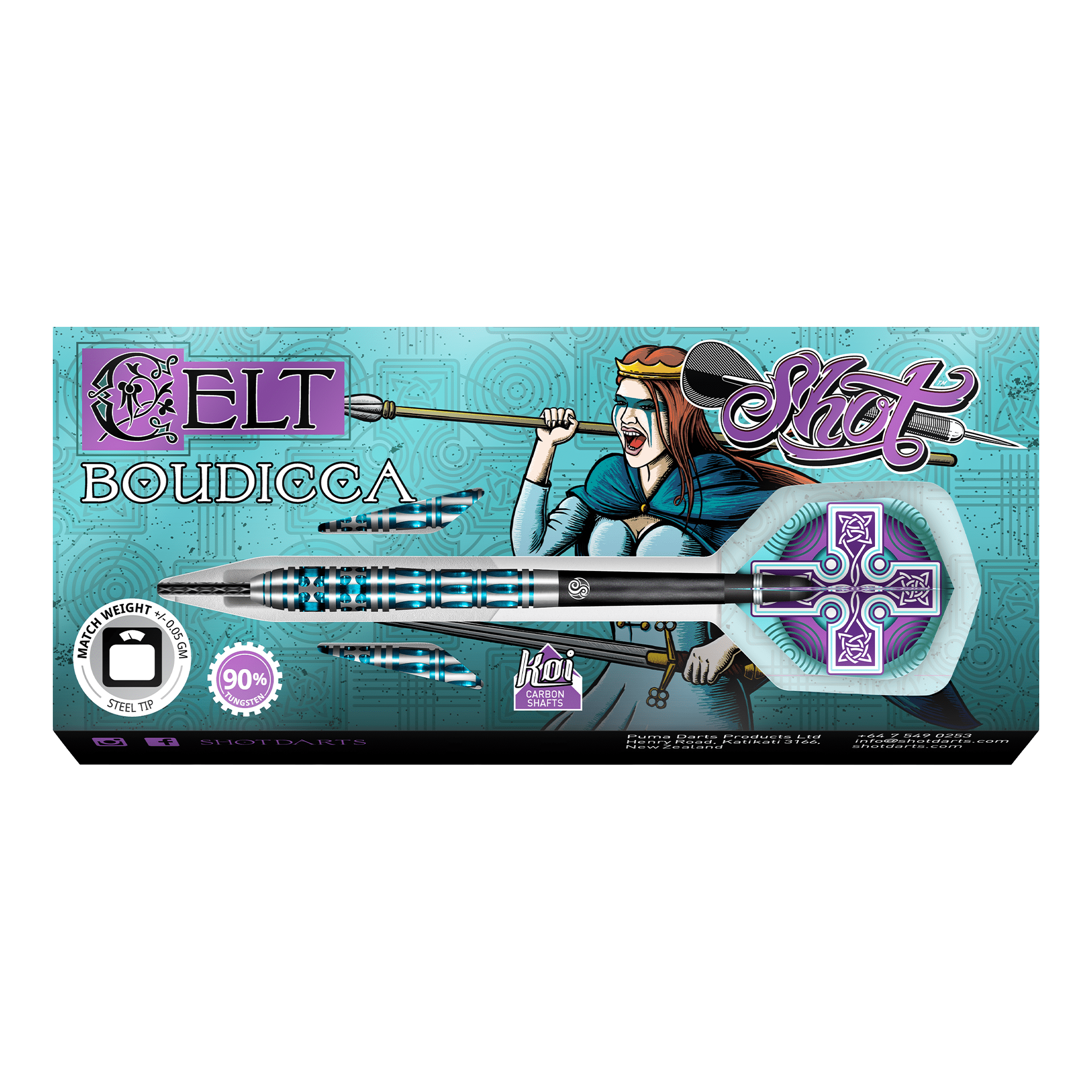 Shot Celt Boudicca - 90% Tungsten Steel Tip Darts Darts