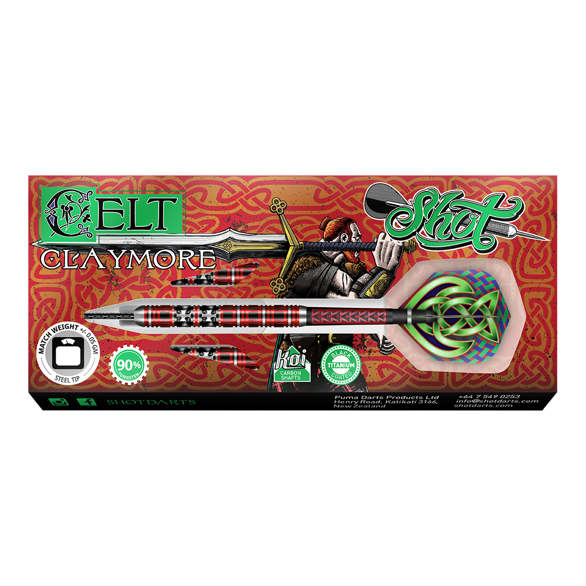 Shot Celt Claymore - 90% Tungsten Steel Tip Darts Darts