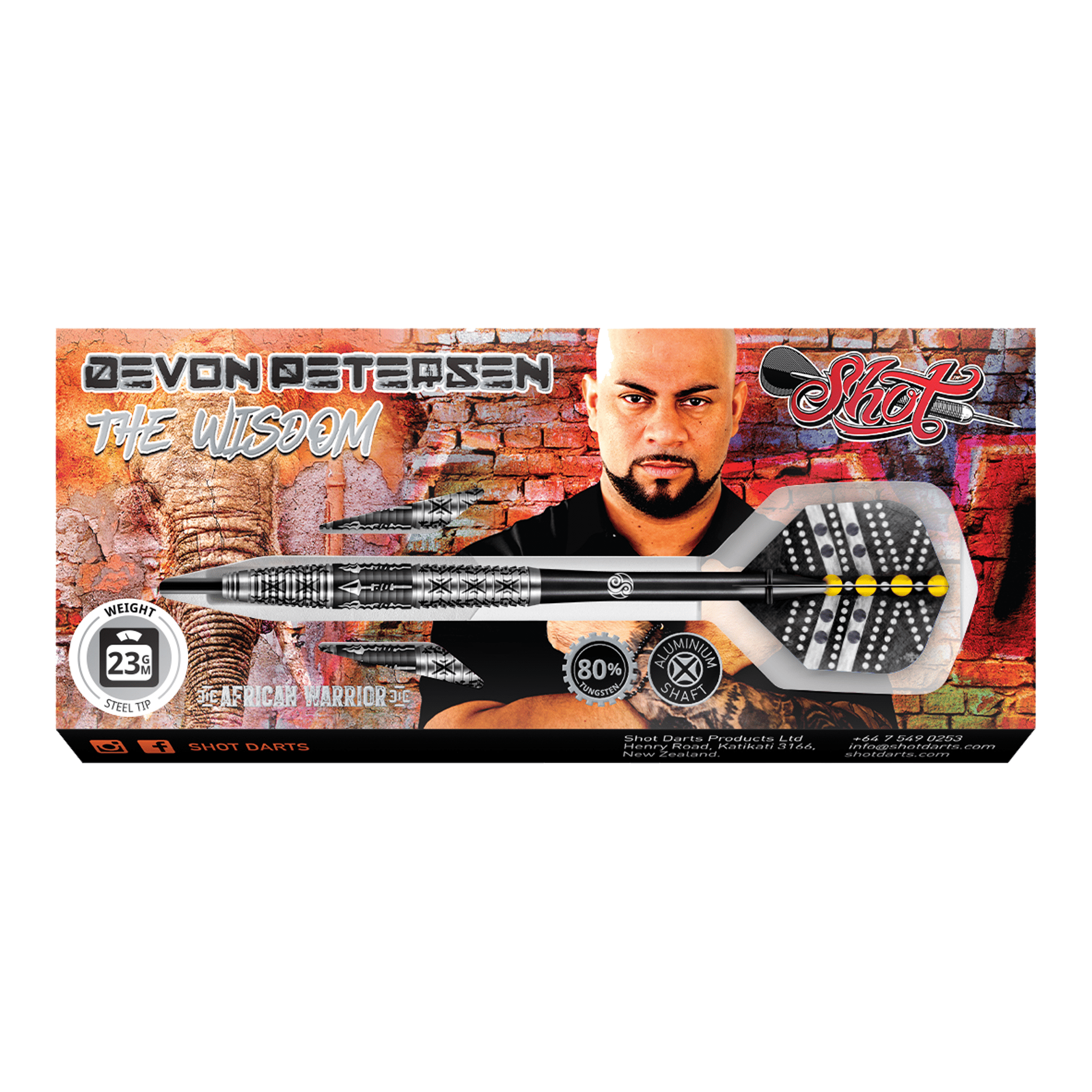 Shot Devon Peterson The Wisdom - 80% Tungsten Steel Tip Darts Darts