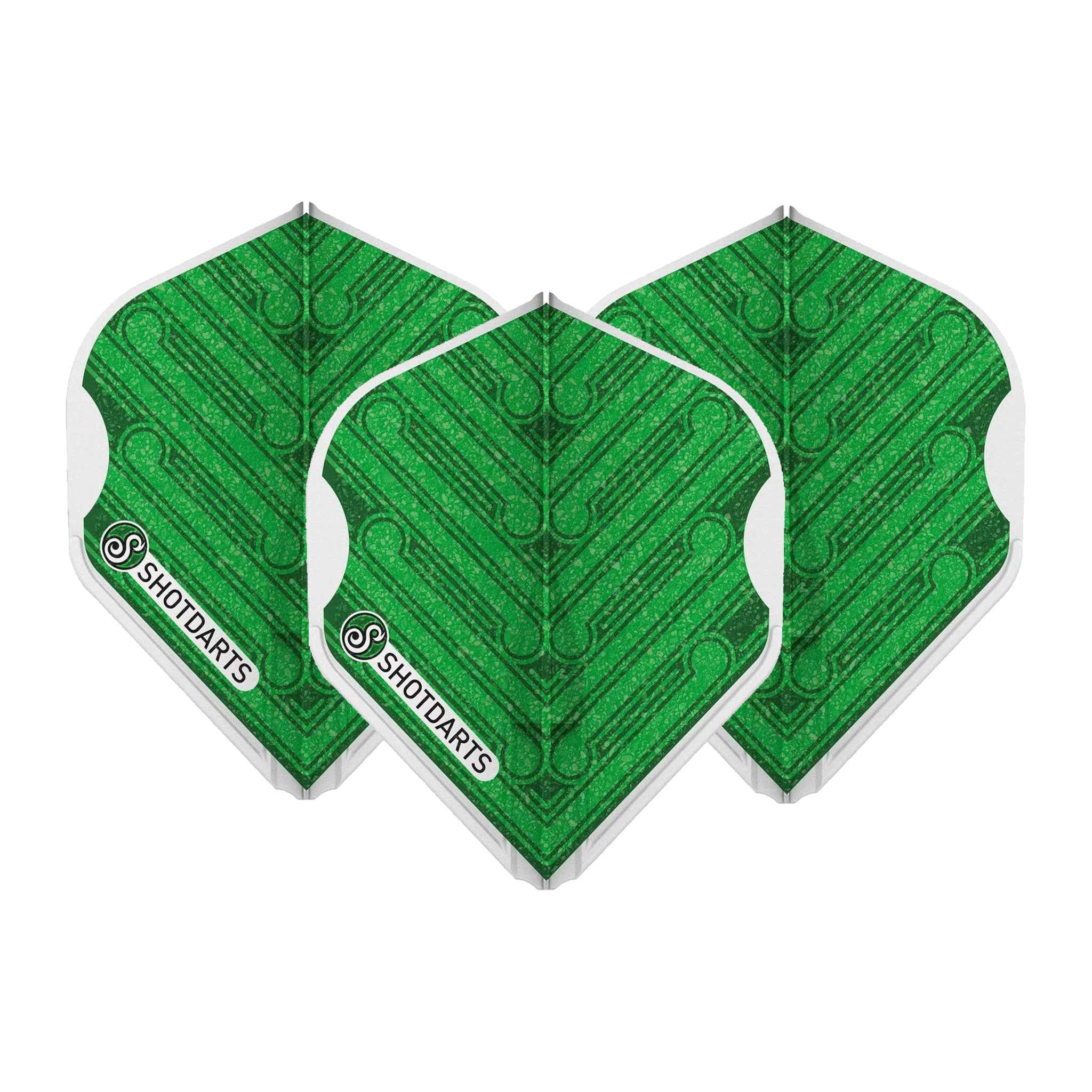 Shot Manu - Moulded Dart Flights L-Style / Green Flights