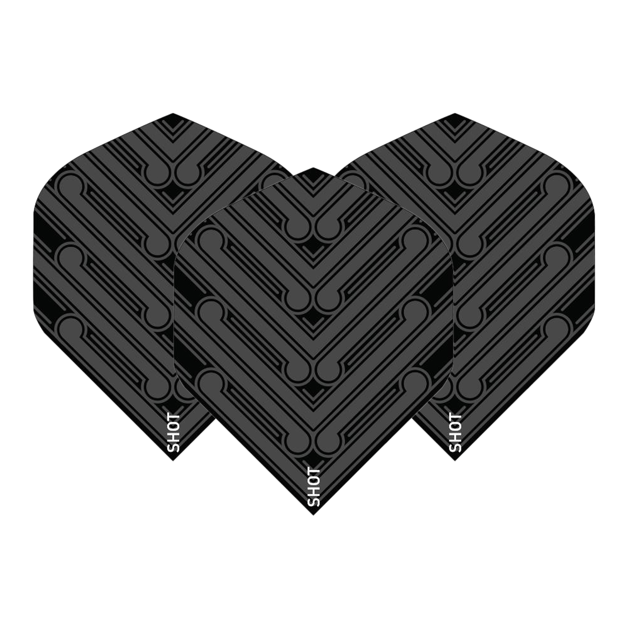 Shot Manu Standard Dart Flights Black Flights