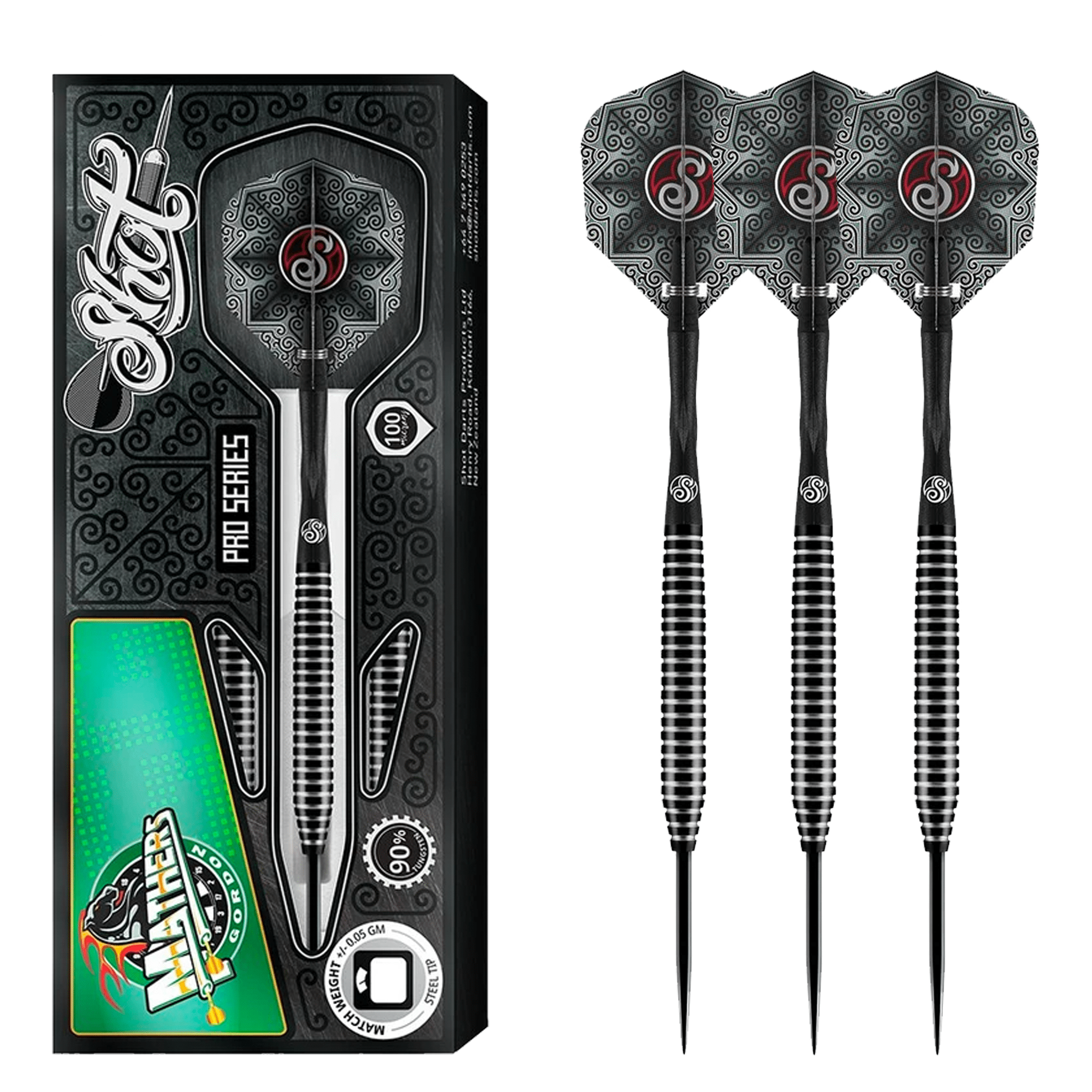 Shot Pro Series Gordon Mathers Steel Tip Darts - 90% Tungsten - 20 Grams Darts