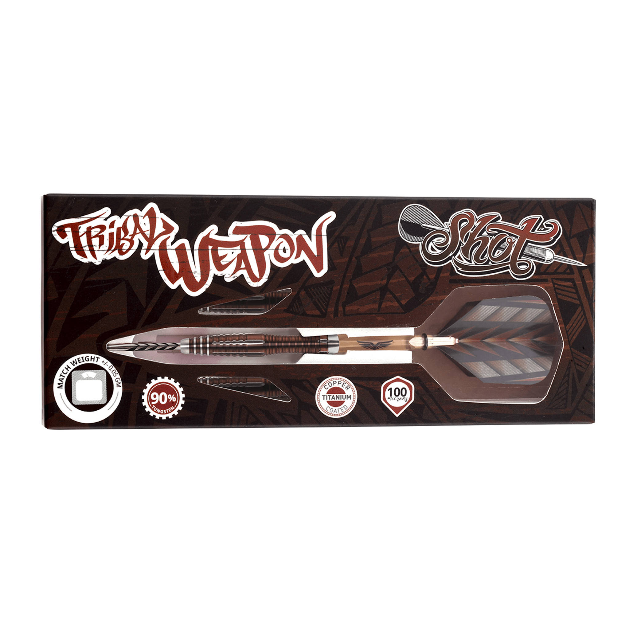 Shot Tribal Weapon 1 Series Steel Tip Darts - 90% Tungsten - 21 Grams Darts