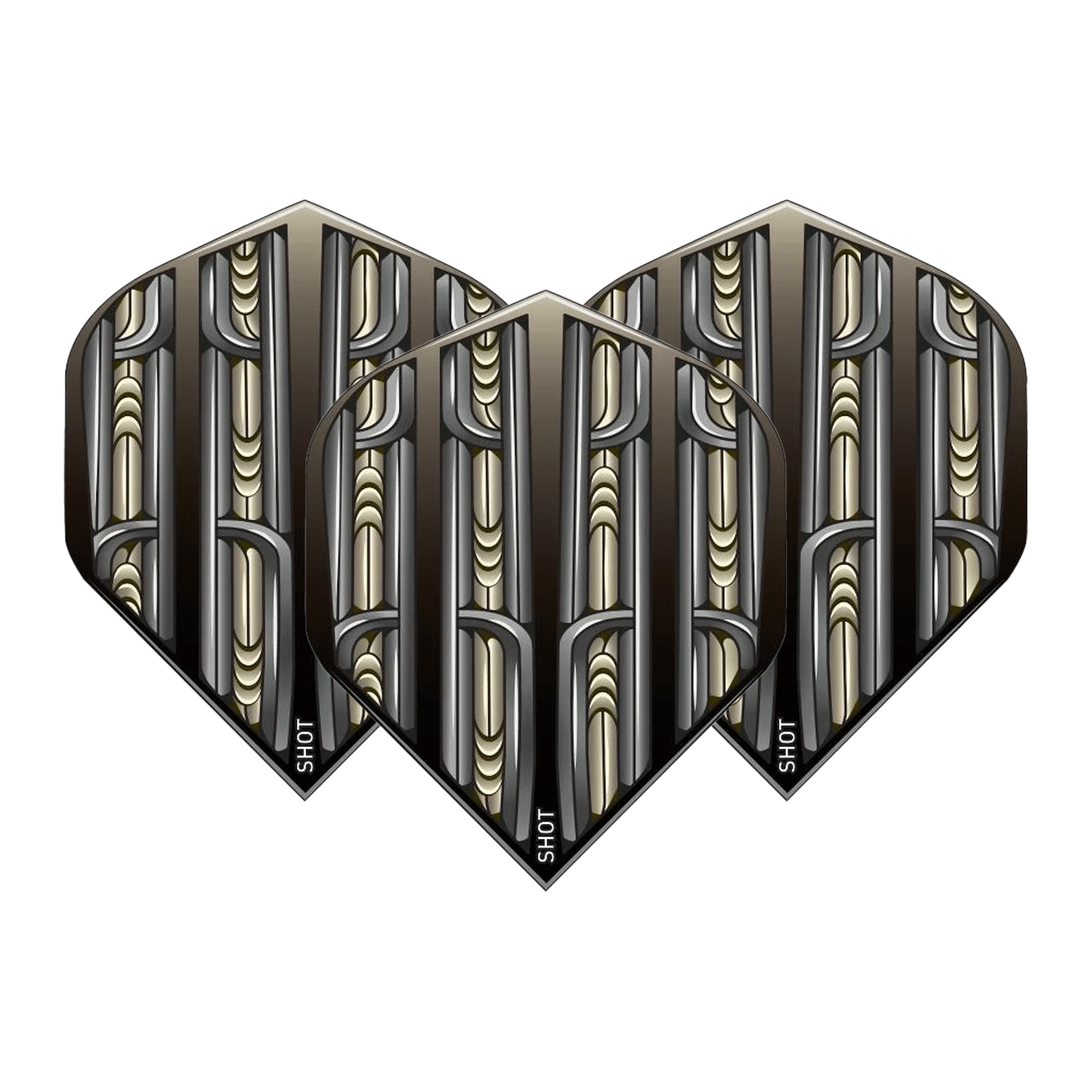 Shot Warrior - Dart Flights Rutene Black / Standard Flights