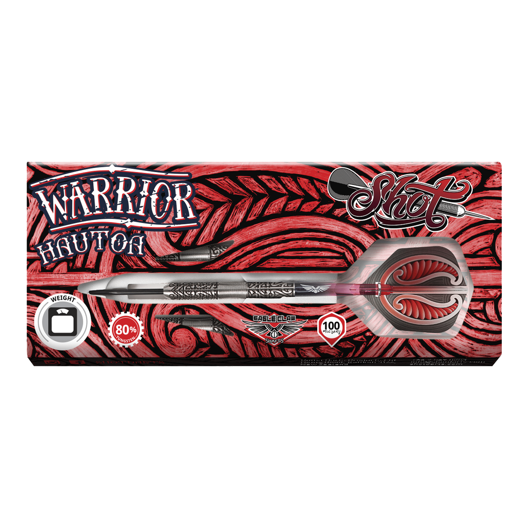 Shot Warrior Hautoa Steel Tip Darts - 80% Tungsten - 22 Grams Darts