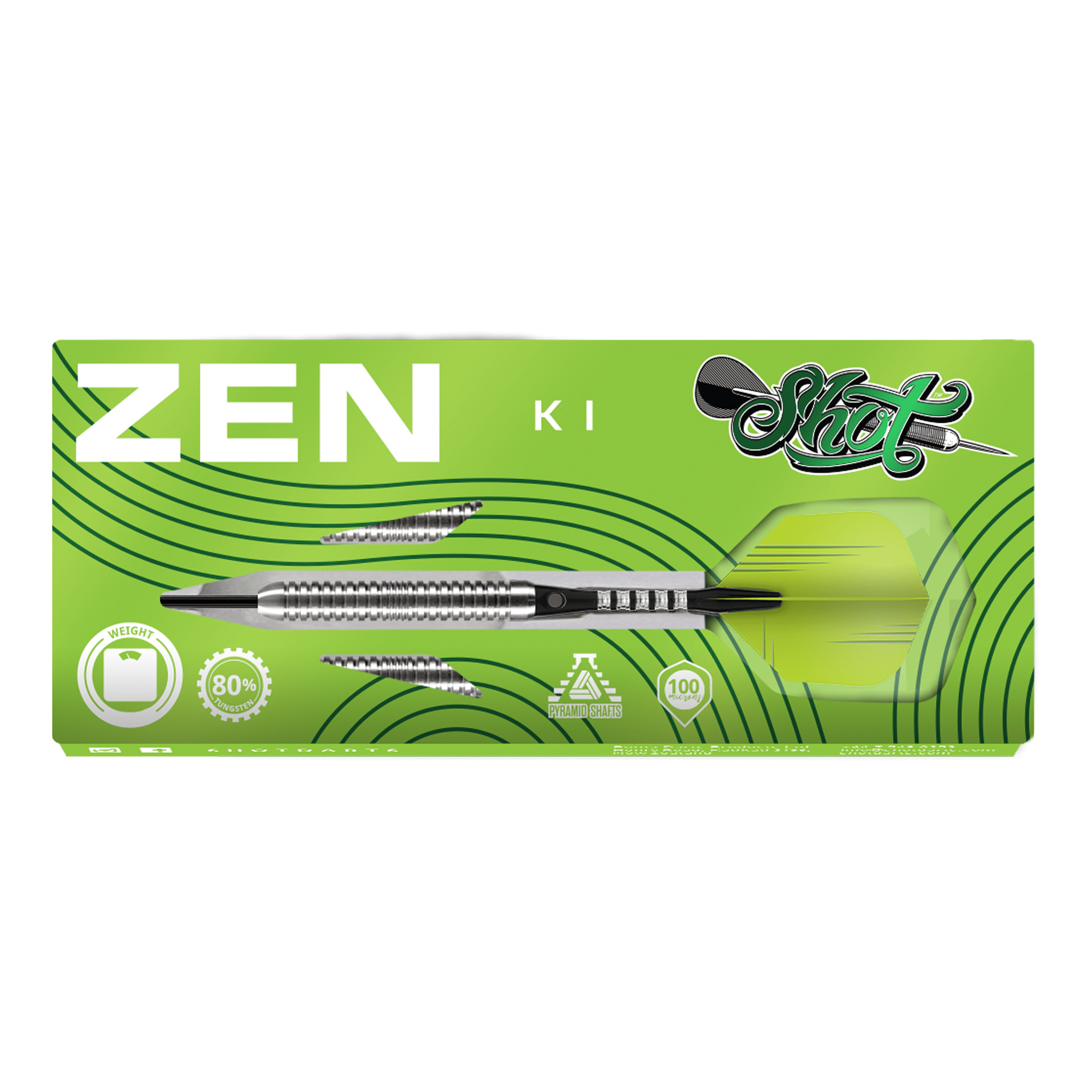 Shot Zen Ki Steel Tip Darts - 80% Tungsten - 22 Grams Darts