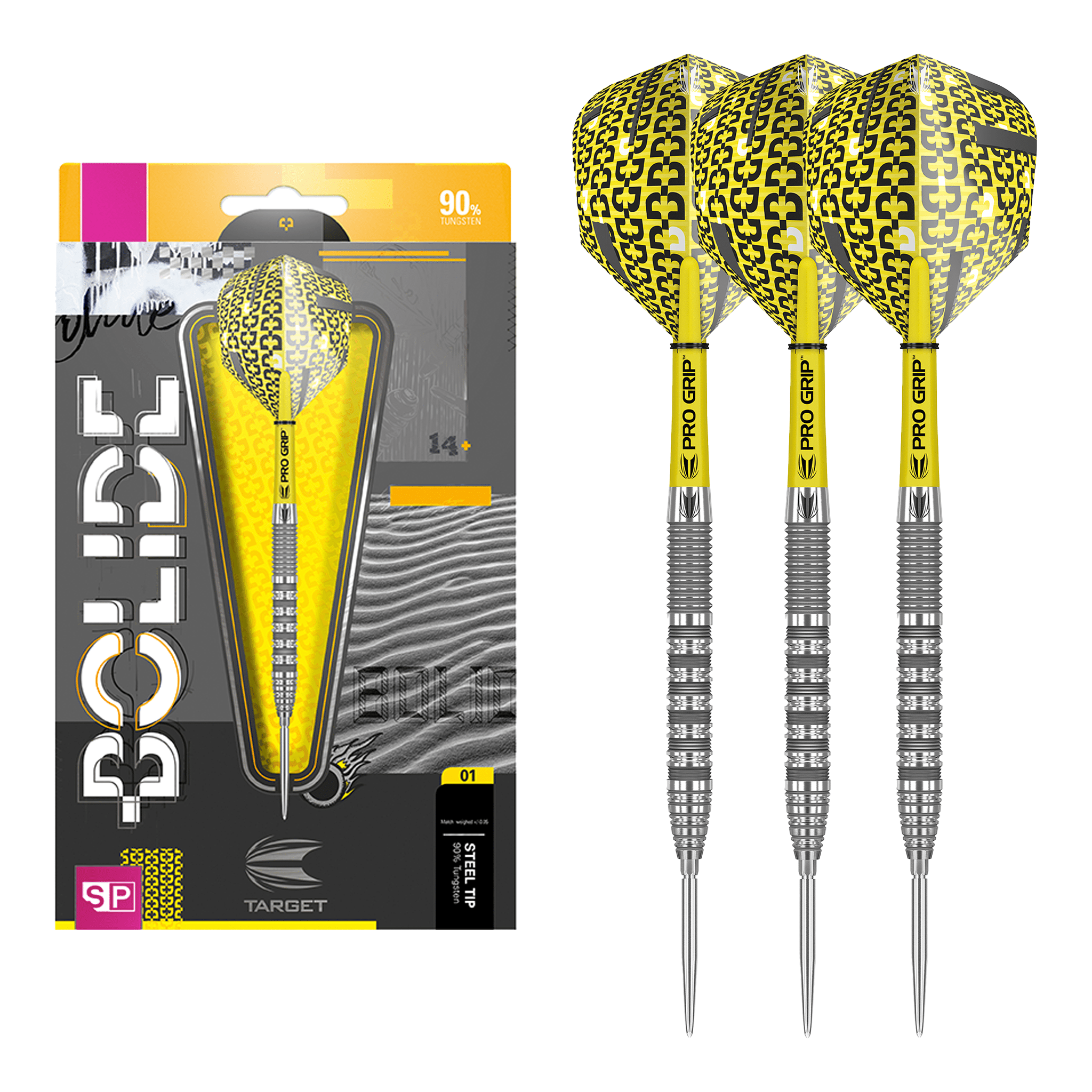 Target Bolide Swiss 01 Swiss Point Steel Tip Darts - 90% Tungsten - 21 Grams Darts