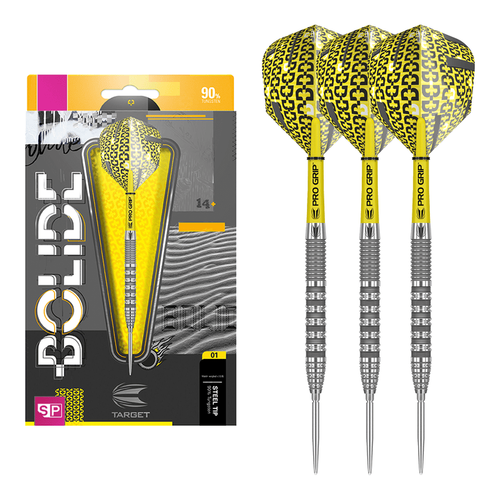Target Bolide Swiss 01 Swiss Point Steel Tip Darts - 90% Tungsten - 21 Grams Darts