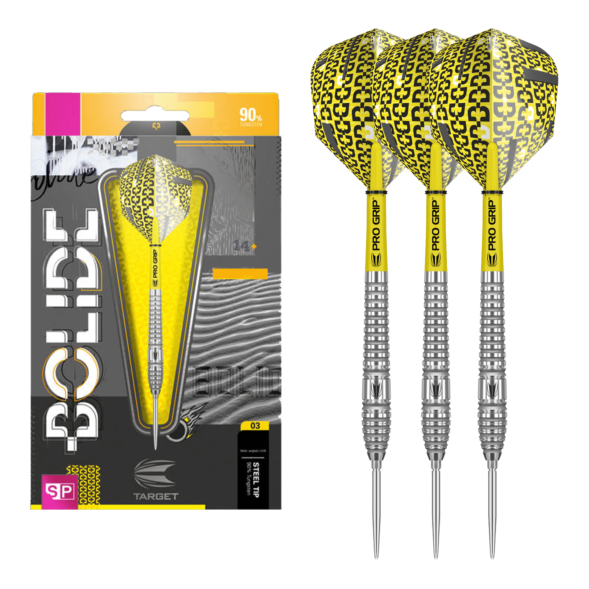 Target Bolide Swiss 03 Swiss Point Steel Tip Darts - 90% Tungsten - 22 Grams Darts