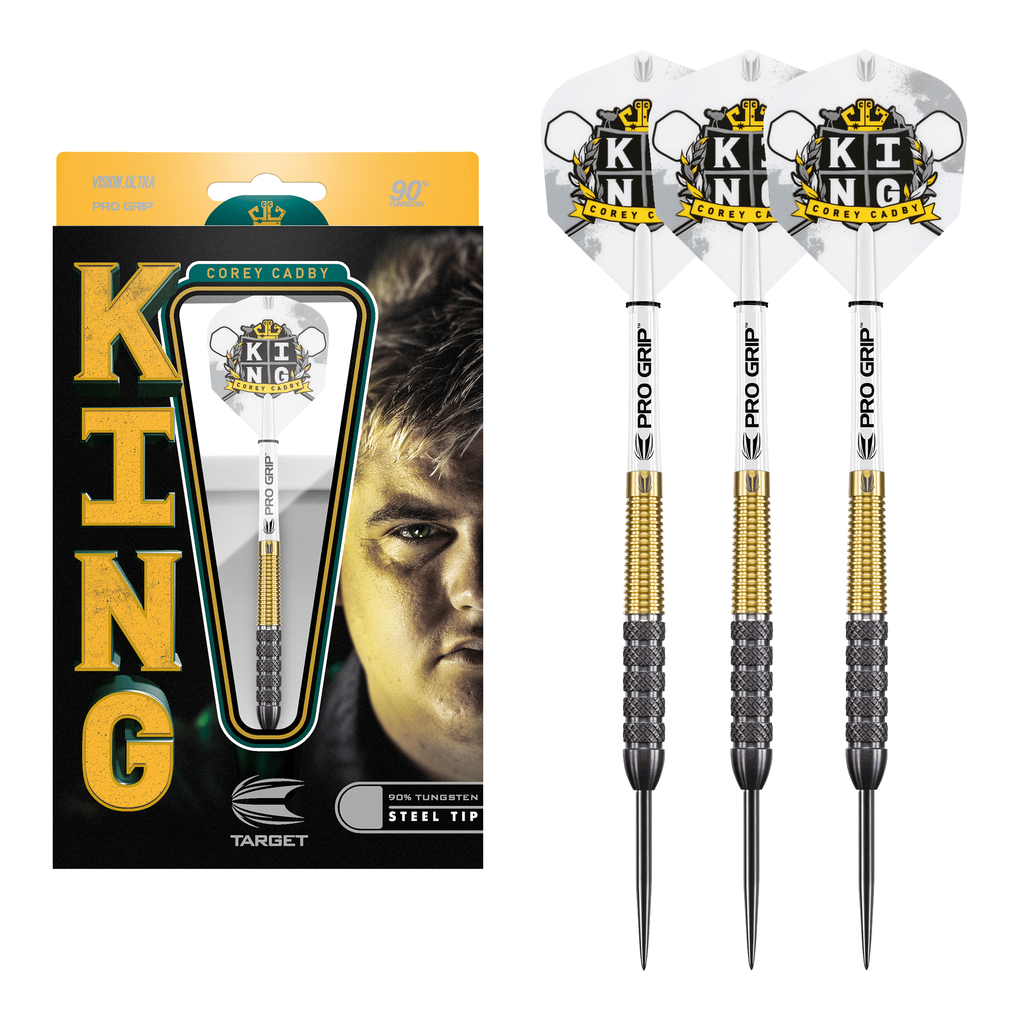 Target Corey King Cadby Steel Tip Darts - 90% Tungsten - 21 Grams Darts