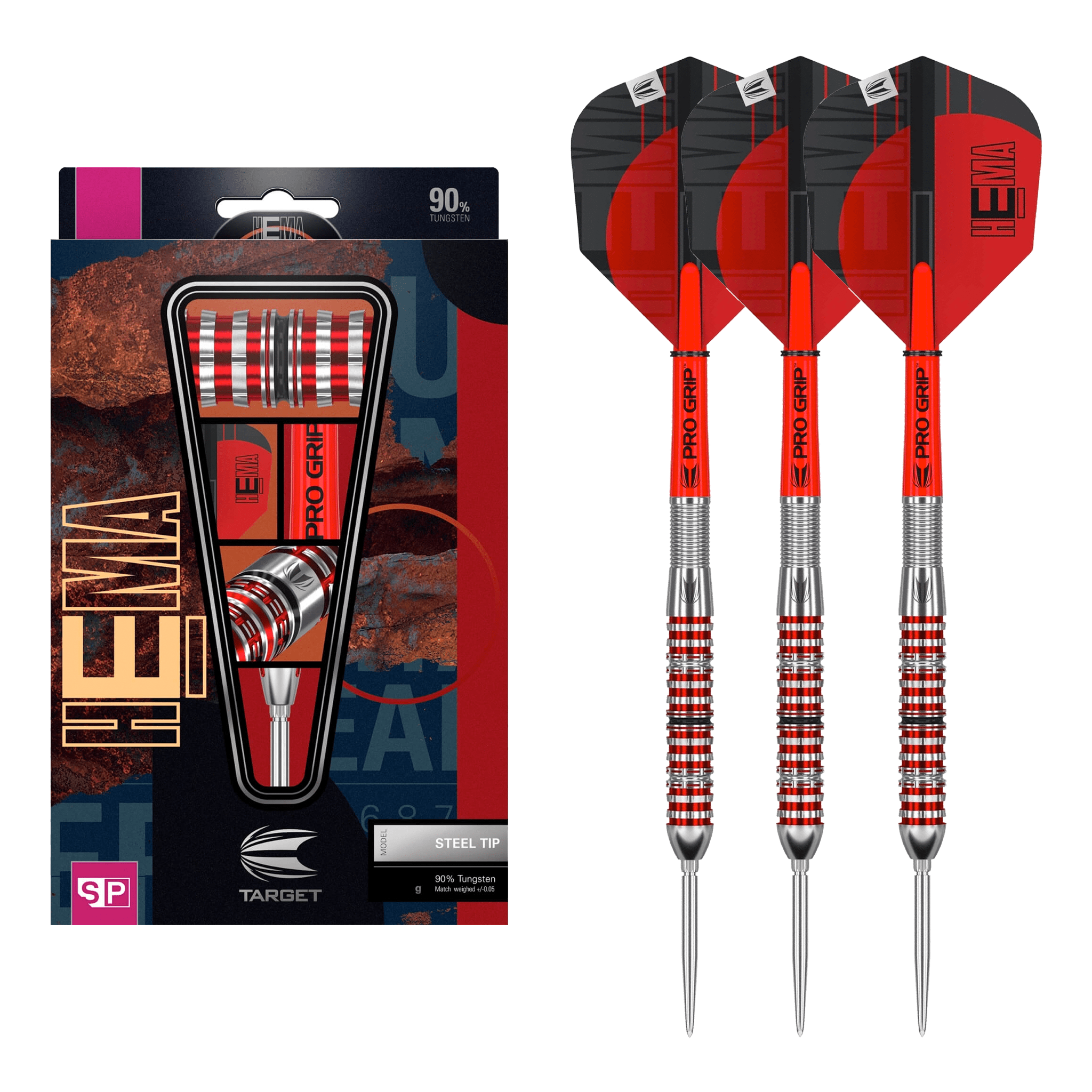 Target Hema 03 Swiss Point Steel Tip Darts - 90% Tungsten - 23 Grams Darts