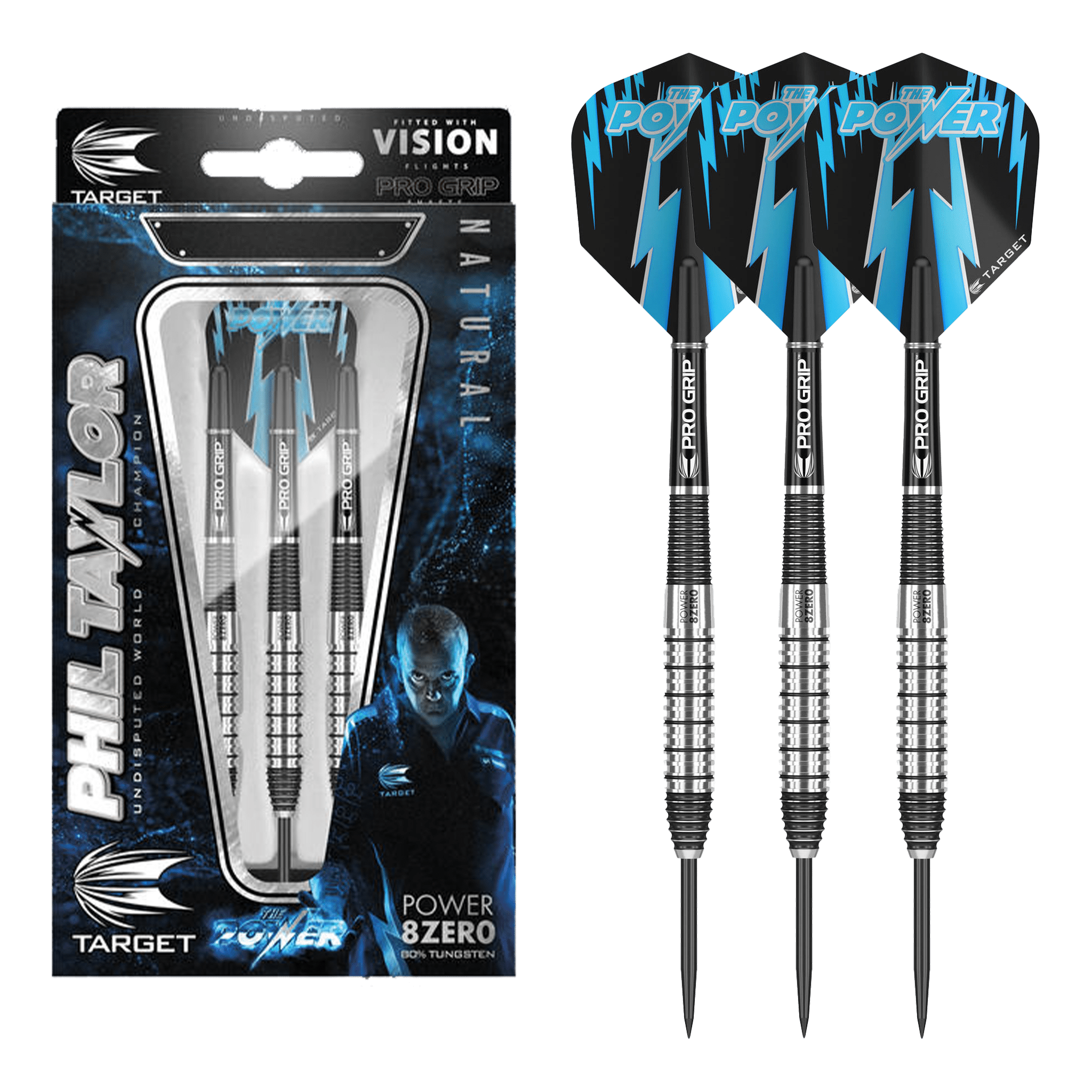 Target Power 8Zero 2 Nickel Tip Darts - 80% Tungsten - 22 Grams Darts