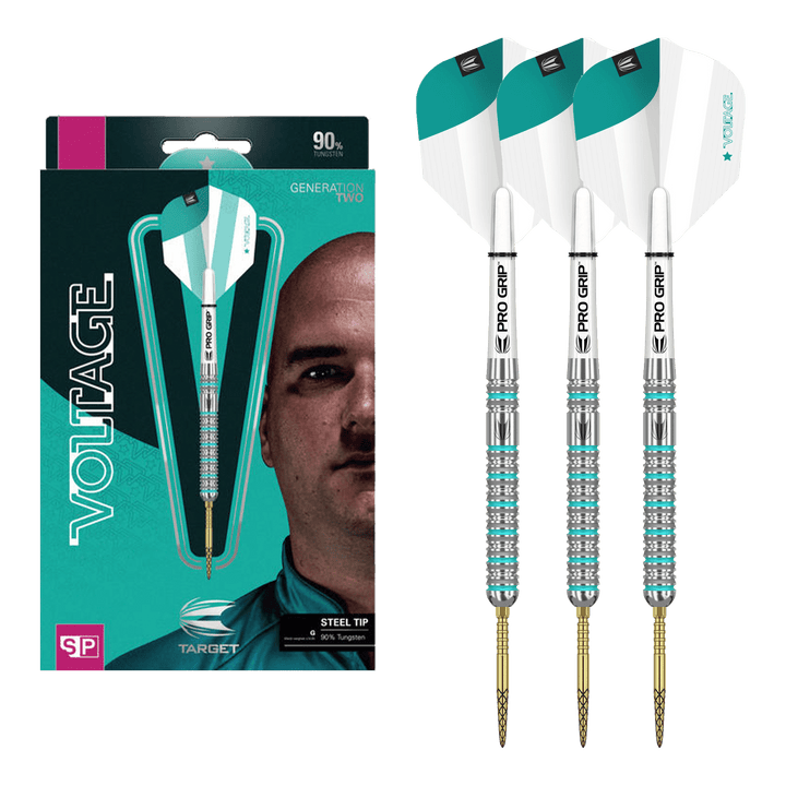 Target Rob Cross Gen 2 Voltage Swiss Point Steel Tip Darts - 90% Tungsten - 21 Grams Darts
