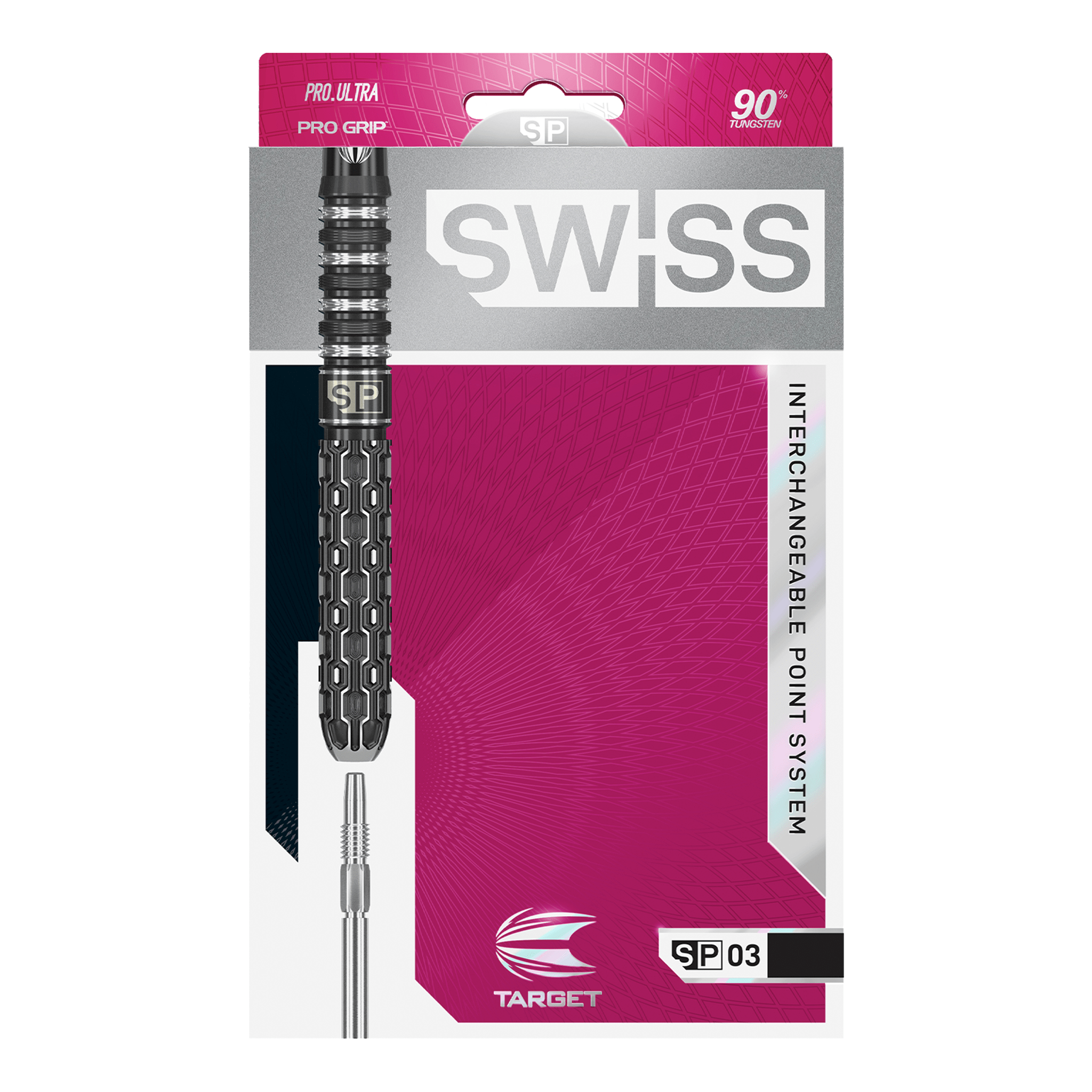 Target Swiss SP03 Swiss Point Steel Tip Darts - 90% Tungsten - 21 Grams Darts
