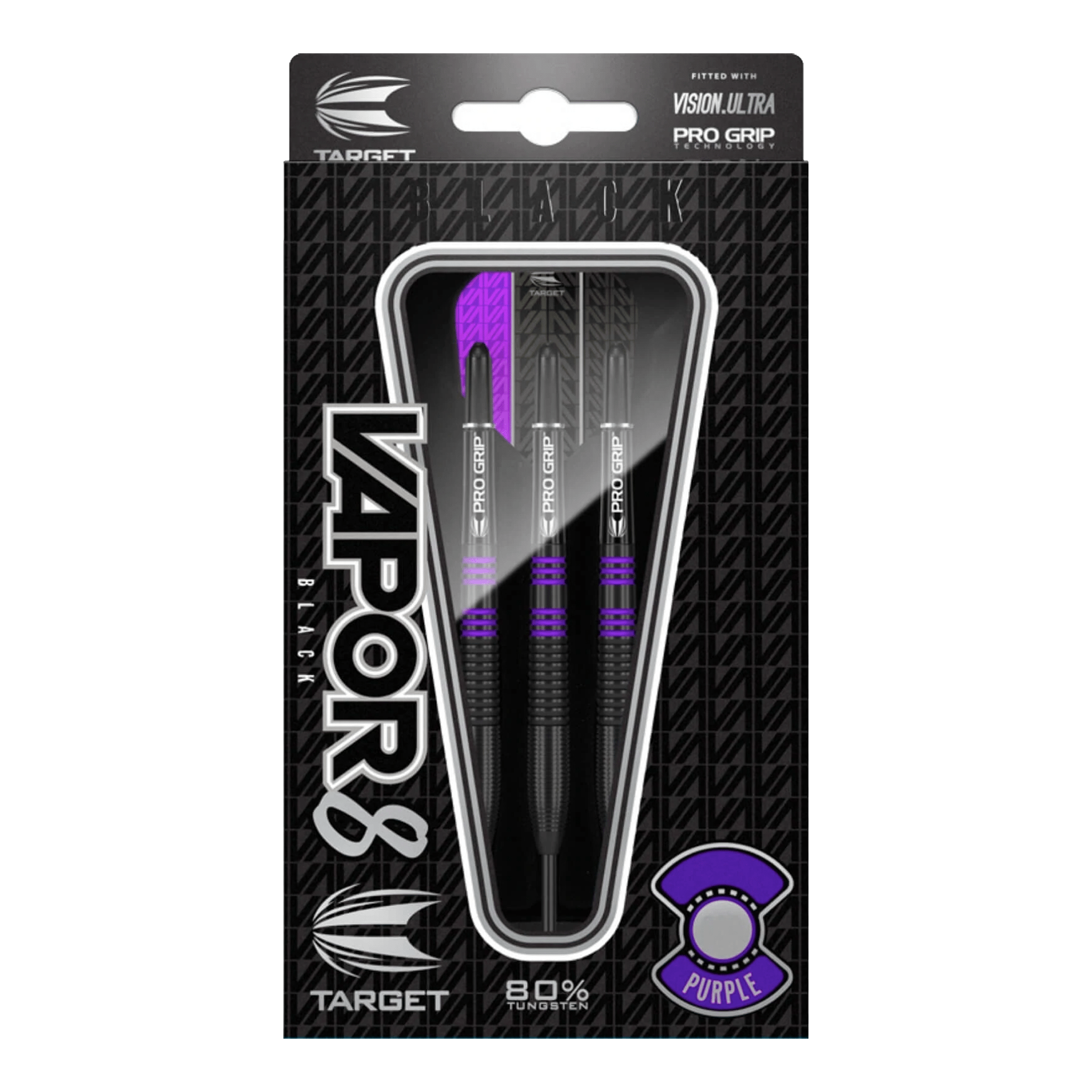 Target Vapor 8 Black & Purple - 80% Tungsten Steel Tip Darts Darts