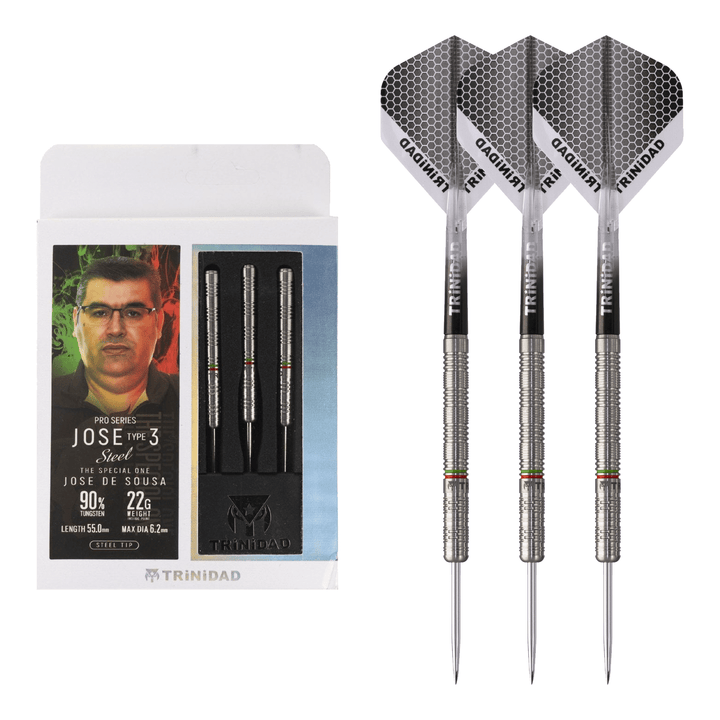 Trinidad Jose De Sousa Type 3  Steel Tip Darts - 90% Tungsten - 22 Grams Darts