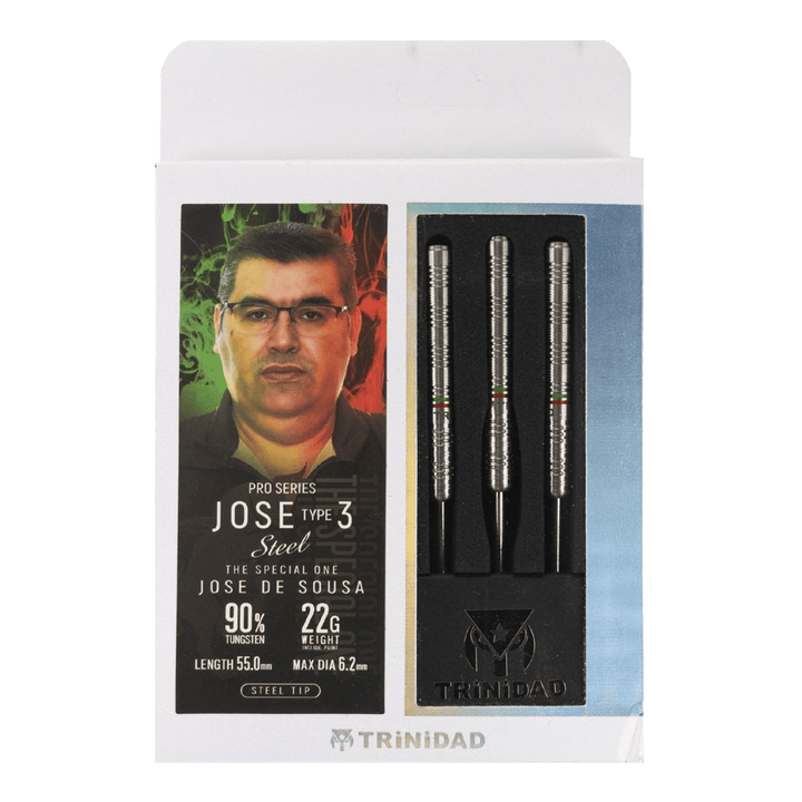 Trinidad Jose De Sousa Type 3  Steel Tip Darts - 90% Tungsten - 22 Grams Darts