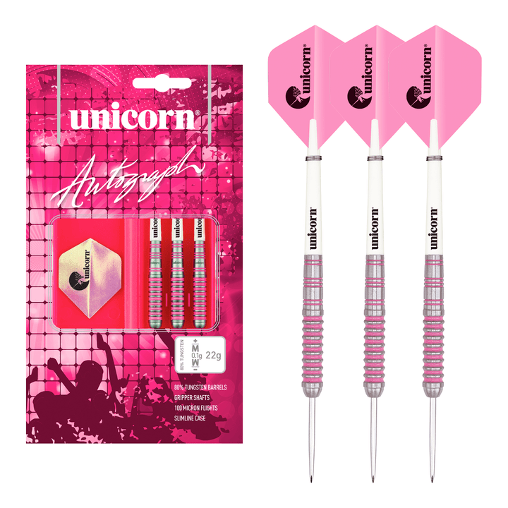 Unicorn Autograph - 80% Tungsten Steel Tip Darts 22 Grams Darts