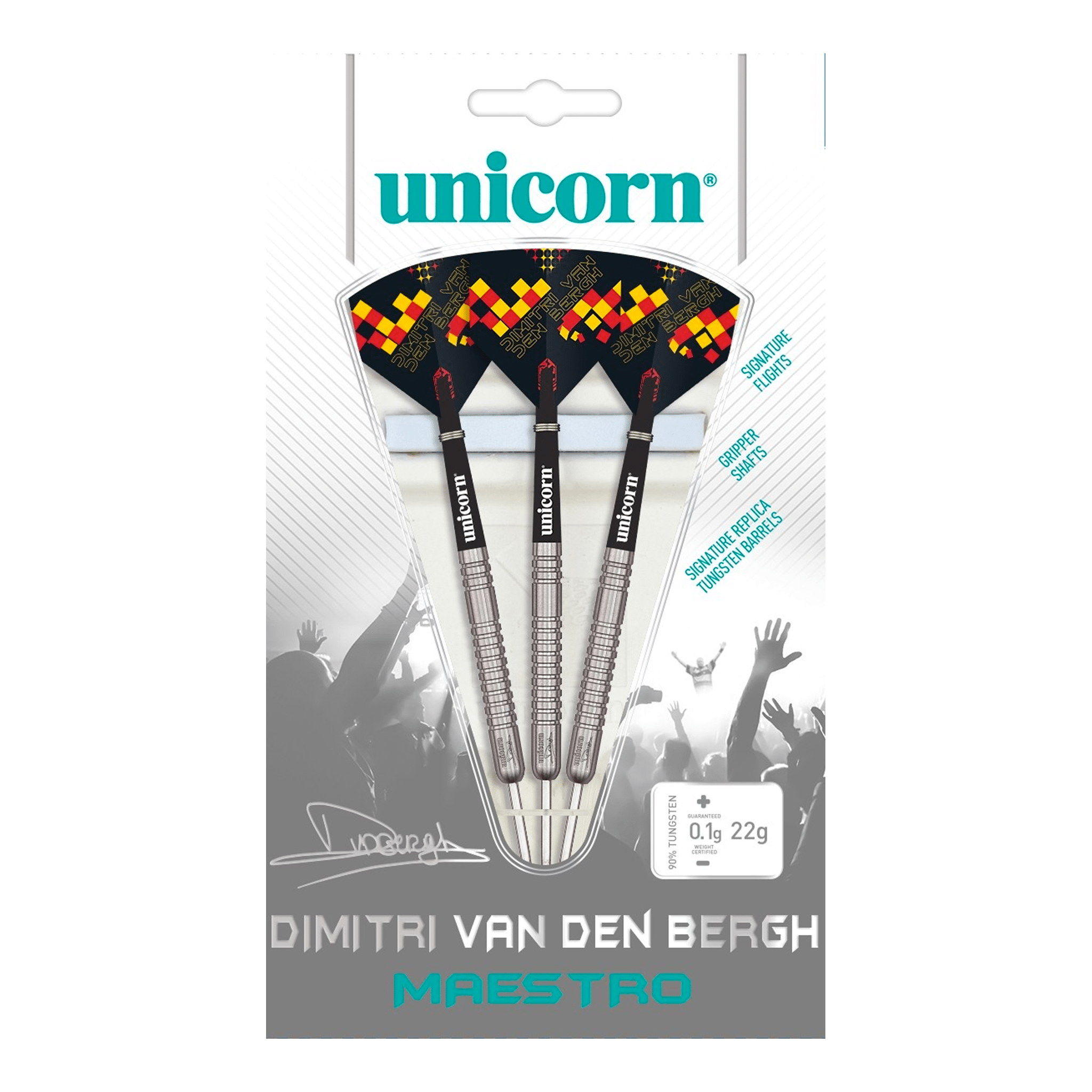 Unicorn Dimitri Van Den Bergh Maestro - 90% Tungsten Steel Tip Darts Darts