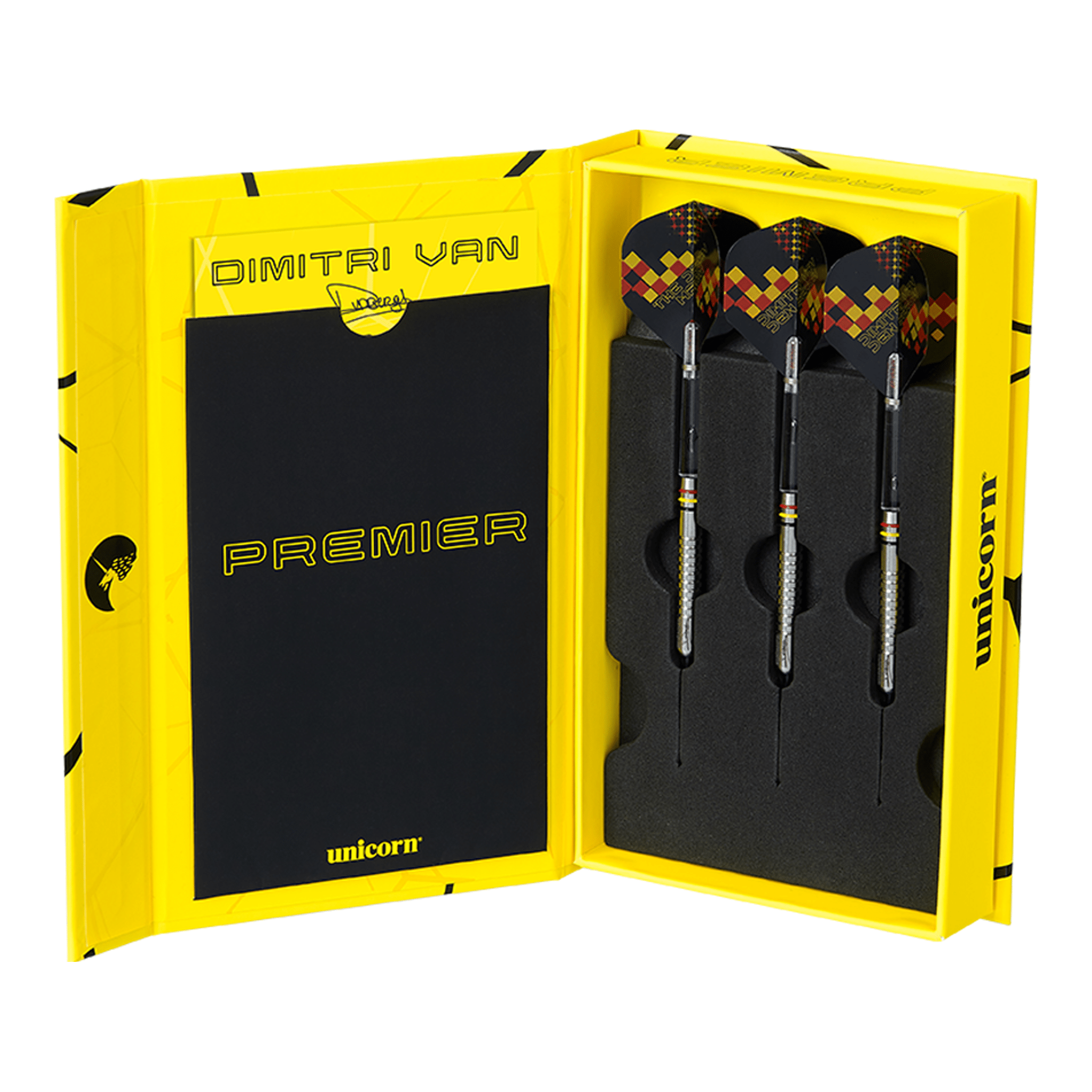 Unicorn Dimitri Van Den Bergh Premier Steel Tip Darts - 90% Tungsten - 21 Grams Darts