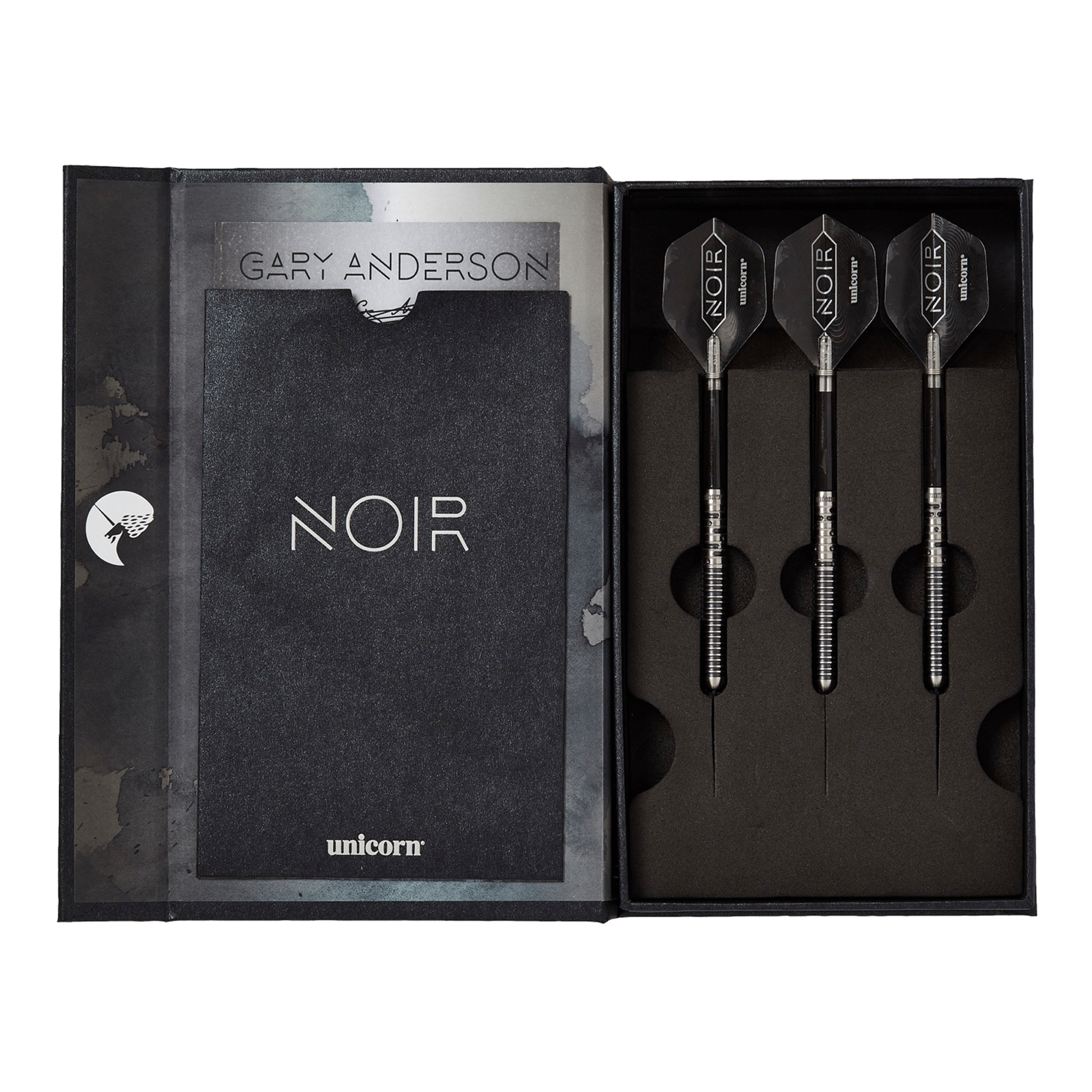 Unicorn Gary Anderson Noir Phase 5 Steel Tip Darts - 90% Tungsten - 21 Grams Darts