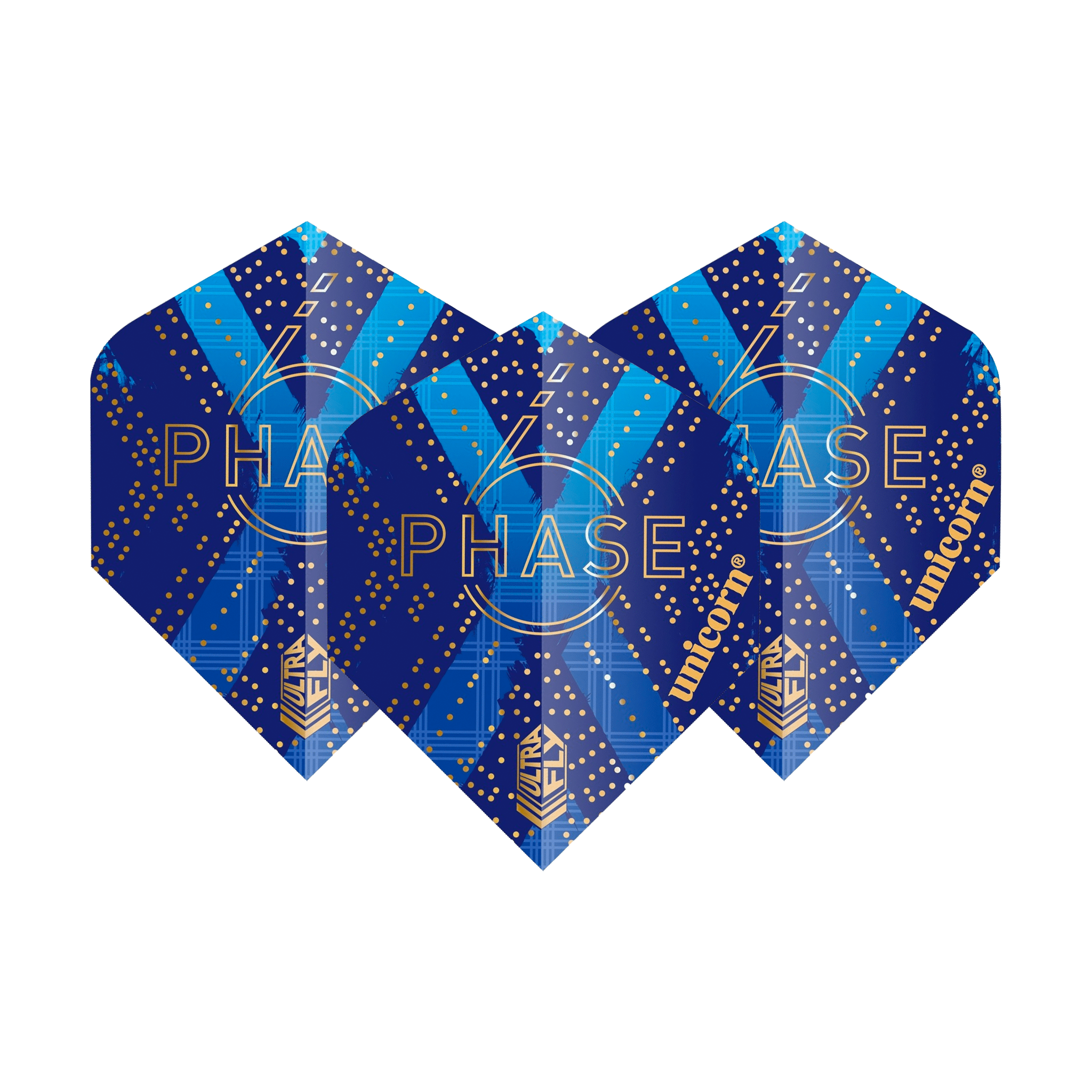 Unicorn Gary Anderson World Champion Phase 6 - Ultrafly Dart Flights Plus / Blue & Gold Flights