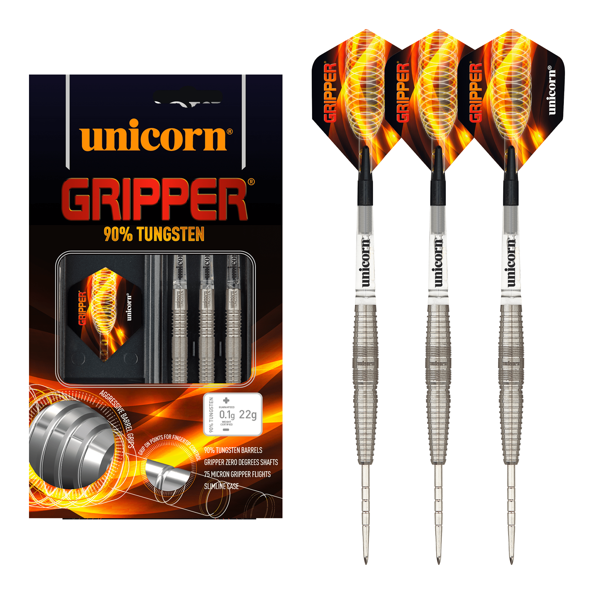 Unicorn Gripper 8 - 90% Tungsten Steel Tip Darts 20 Grams Darts