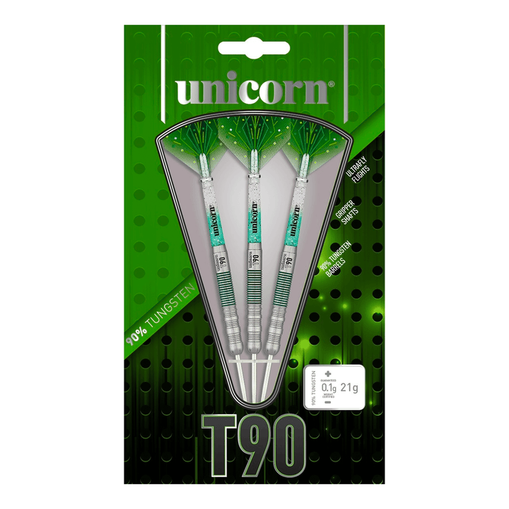 Unicorn T90 Core XL Green Type 1 Steel Tip Darts - 90% Tungsten - 21 Grams Darts