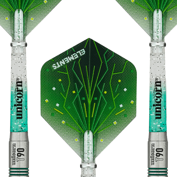 Unicorn T90 Core XL Green Type 1 Steel Tip Darts - 90% Tungsten - 21 Grams Darts