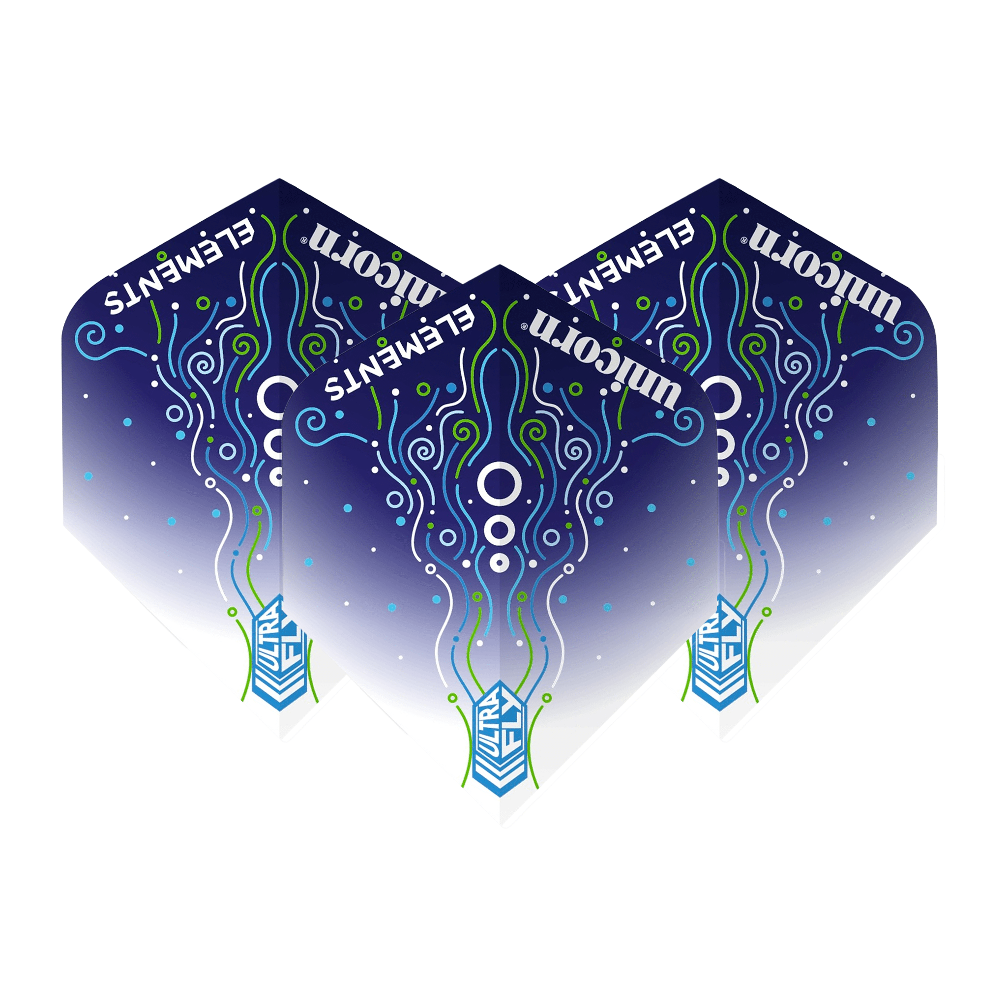 Unicorn Ultrafly Elements Big Wing Dart Flights Hydrostorm Blue Flights