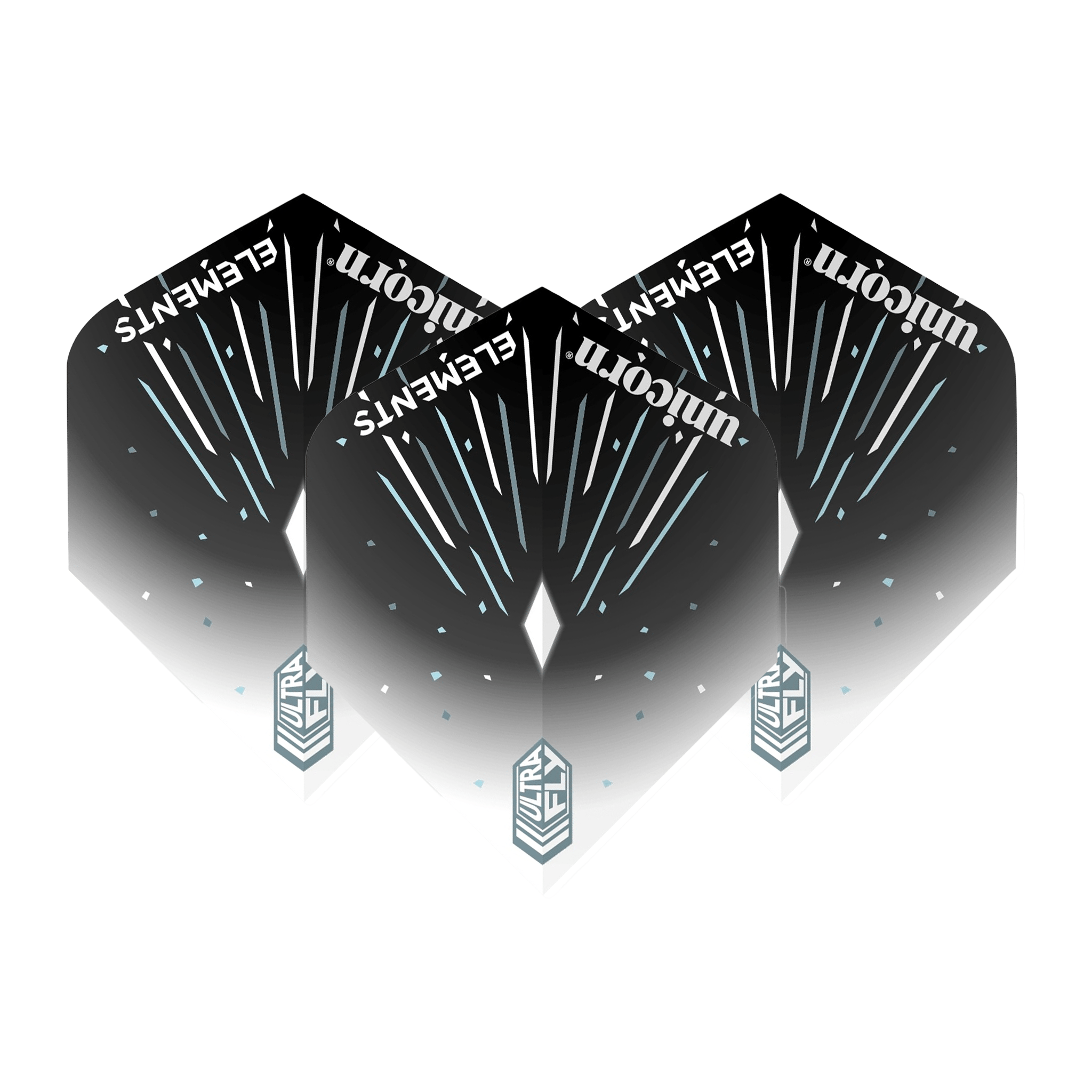 Unicorn Ultrafly Elements Big Wing Dart Flights Icestorm Black Flights