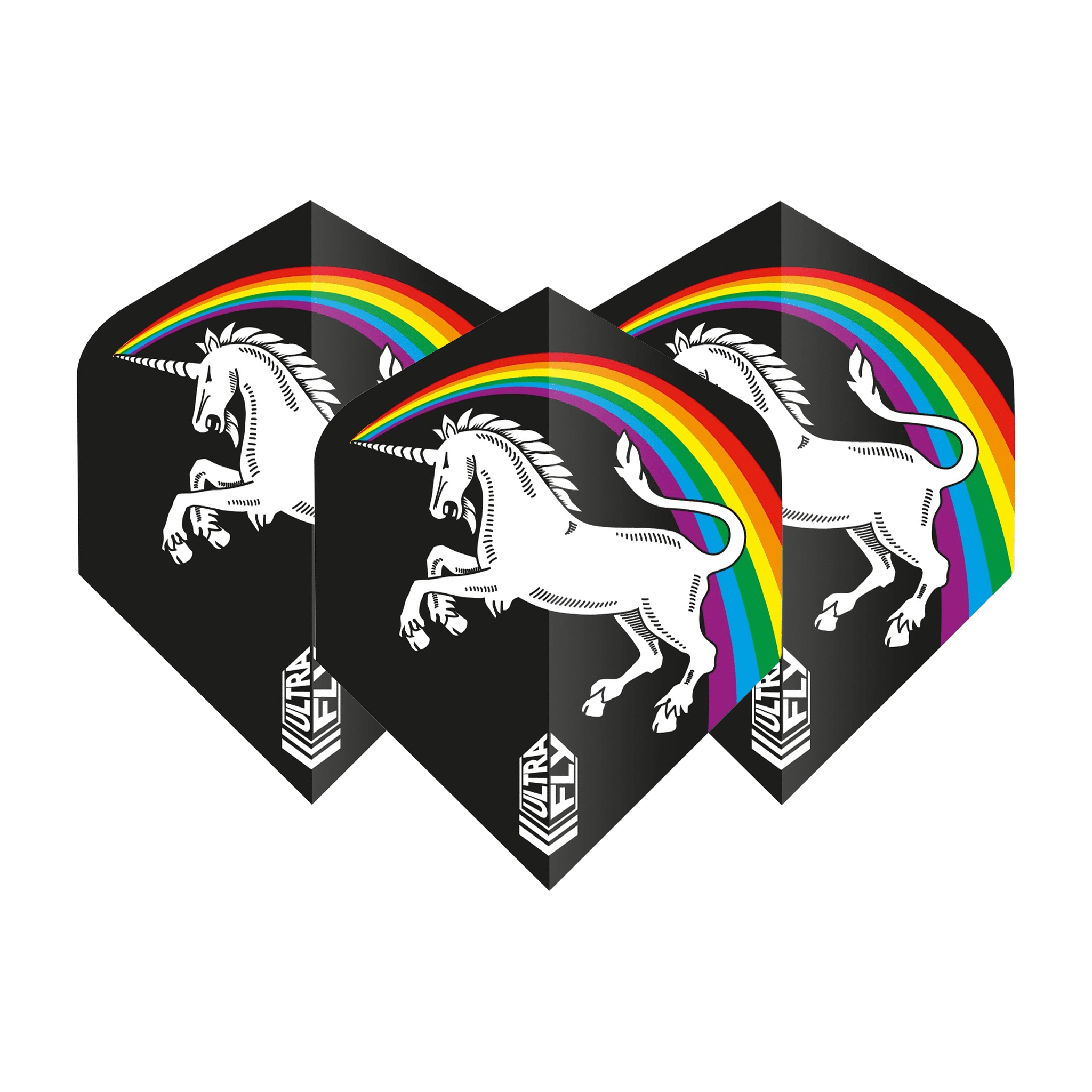 Unicorn Unicorn Rainbow - Ultrafly 100 Dart Flights Plus / Black Flights