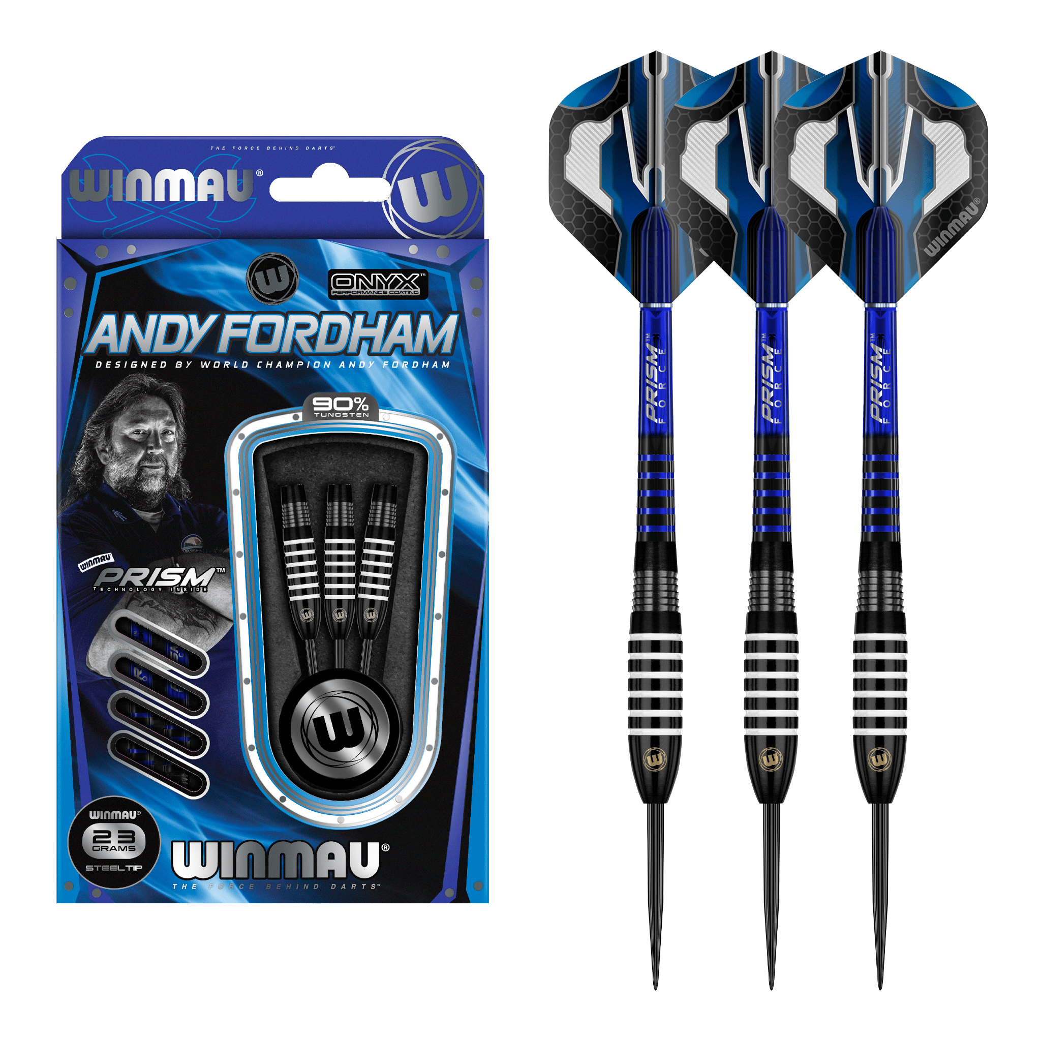 Winmau Andy Fordham - 90% Tungsten Steel Tip Darts 23 Grams Darts