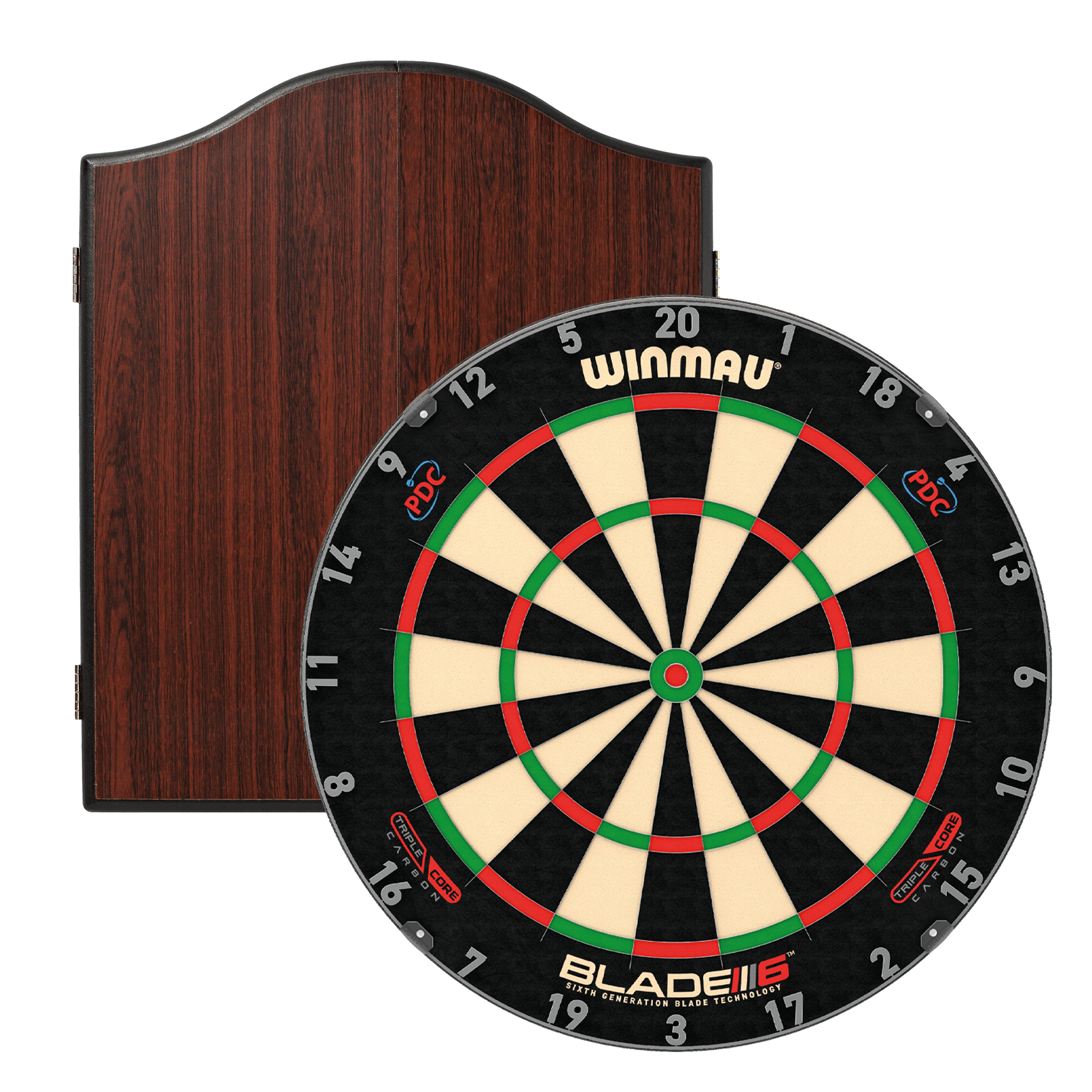 Winmau Blade 6 Dartboard & Cabinet Bundle Blade 6 Triple Core / Rosewood Boards