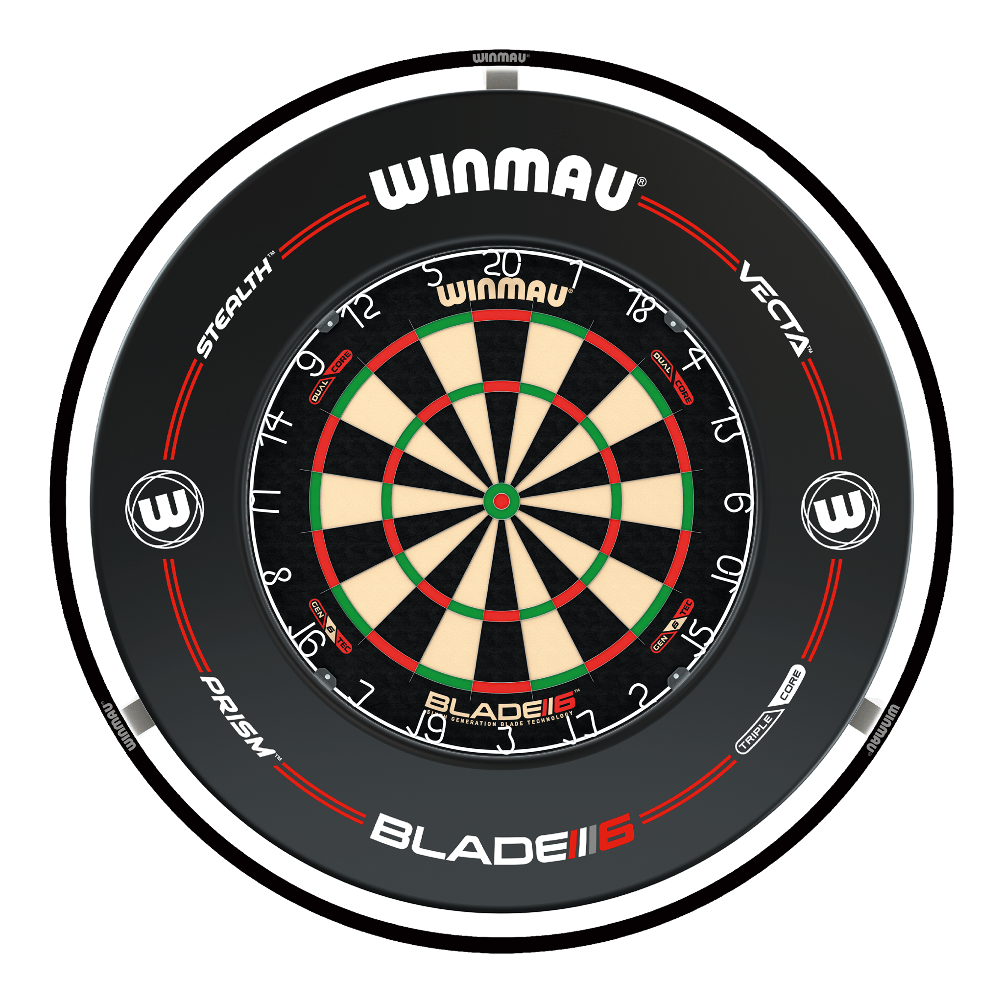 Winmau Blade 6 Dartboard, Surround & Light Bundle Blade 6 Dual Core / Pro-Line / Winmau Plasma Light Boards