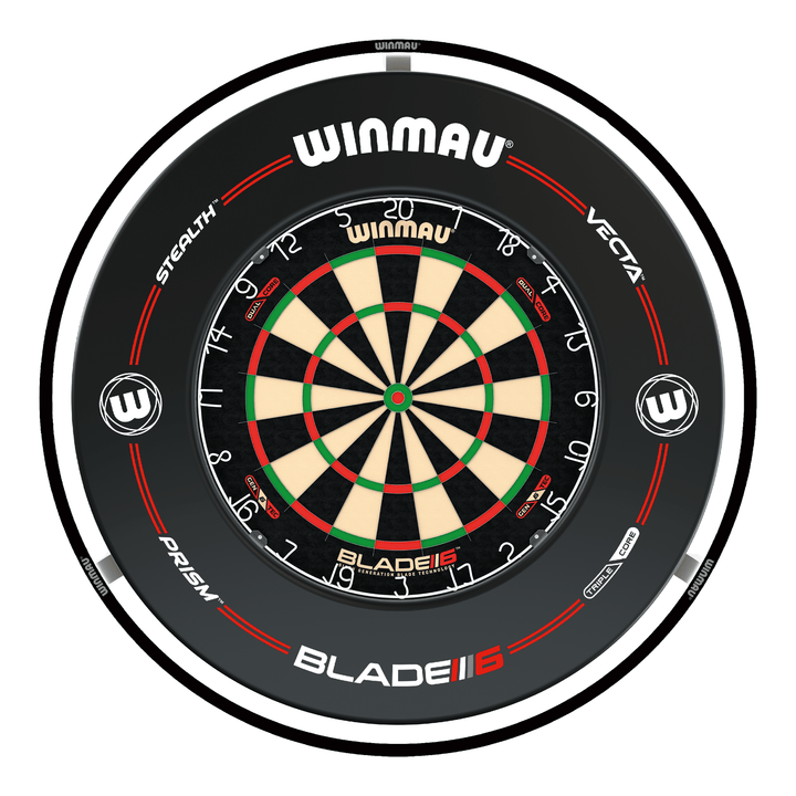 Winmau Blade 6 Dartboard, Surround & Light Bundle Blade 6 Dual Core / Pro-Line / Winmau Plasma Light Boards