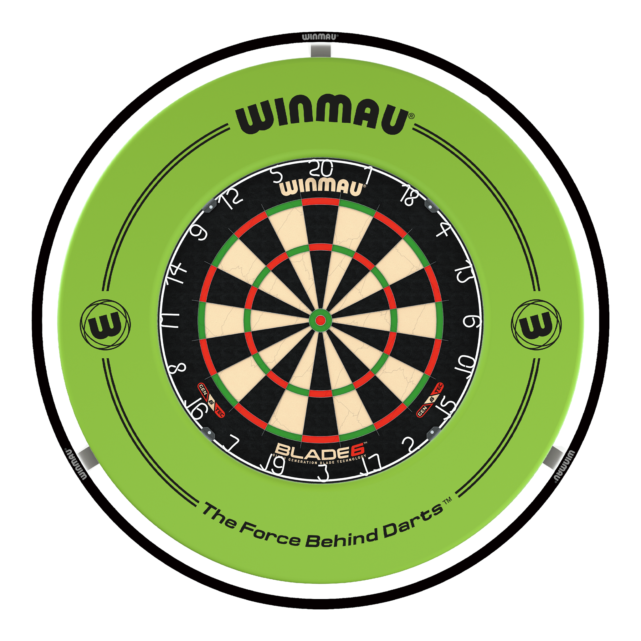 Winmau Blade 6 Dartboard, Surround & Light Bundle Blade 6 / Green / Winmau Plasma Light Boards