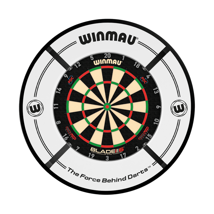 Winmau Blade 6 Dartboard, Surround & Light Bundle Blade 6 Triple Core / White / Target Corona Vision Boards
