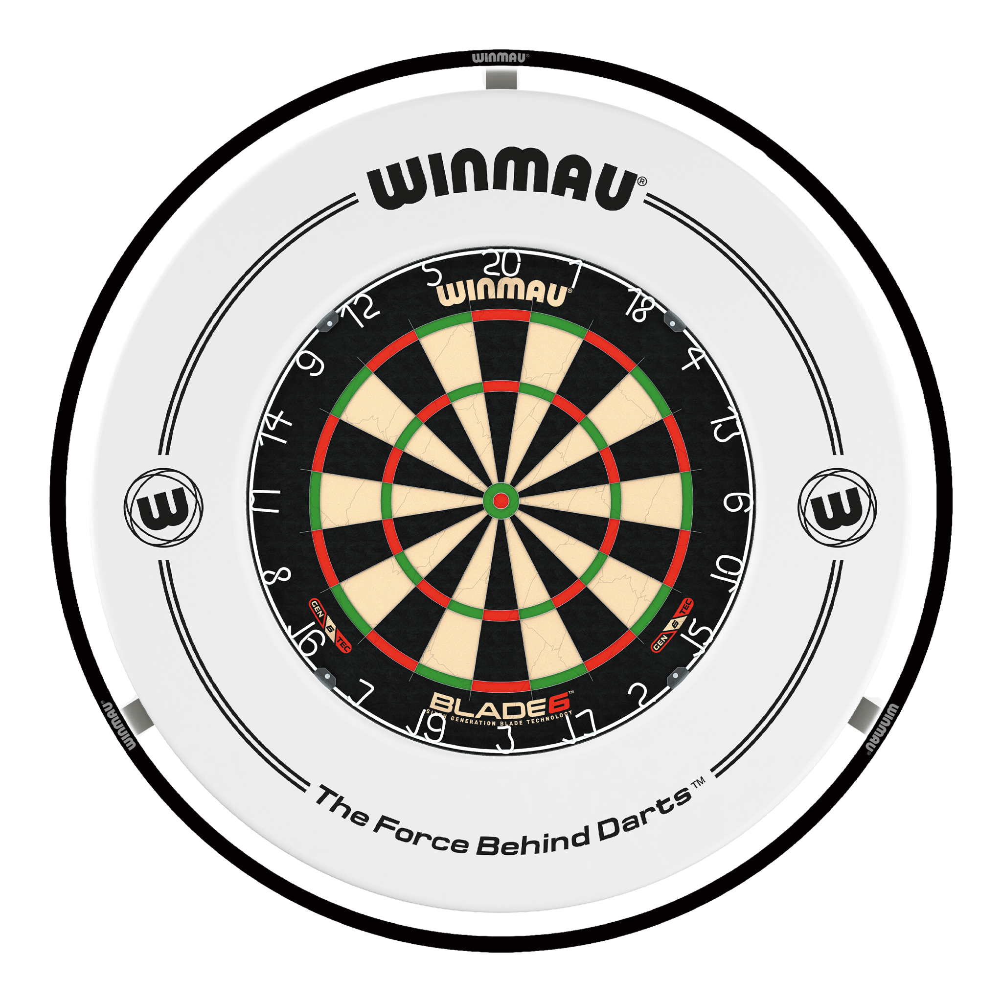 Winmau Blade 6 Dartboard, Surround & Light Bundle Blade 6 / White / Winmau Plasma Light Boards