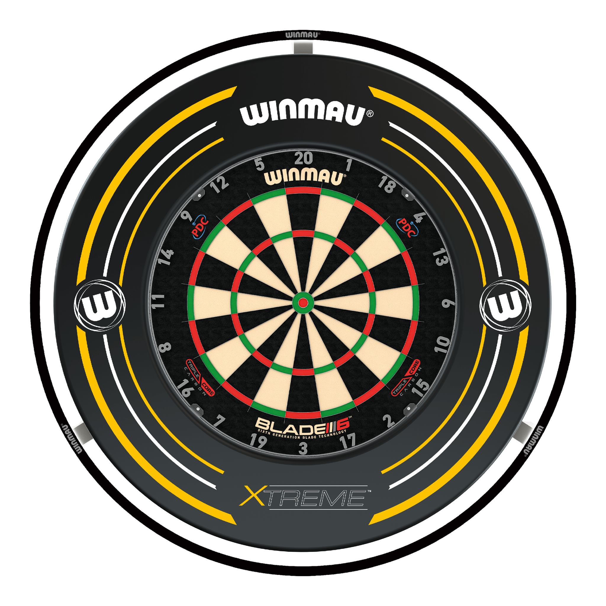 Winmau Blade 6 Dartboard, Surround & Light Bundle Boards