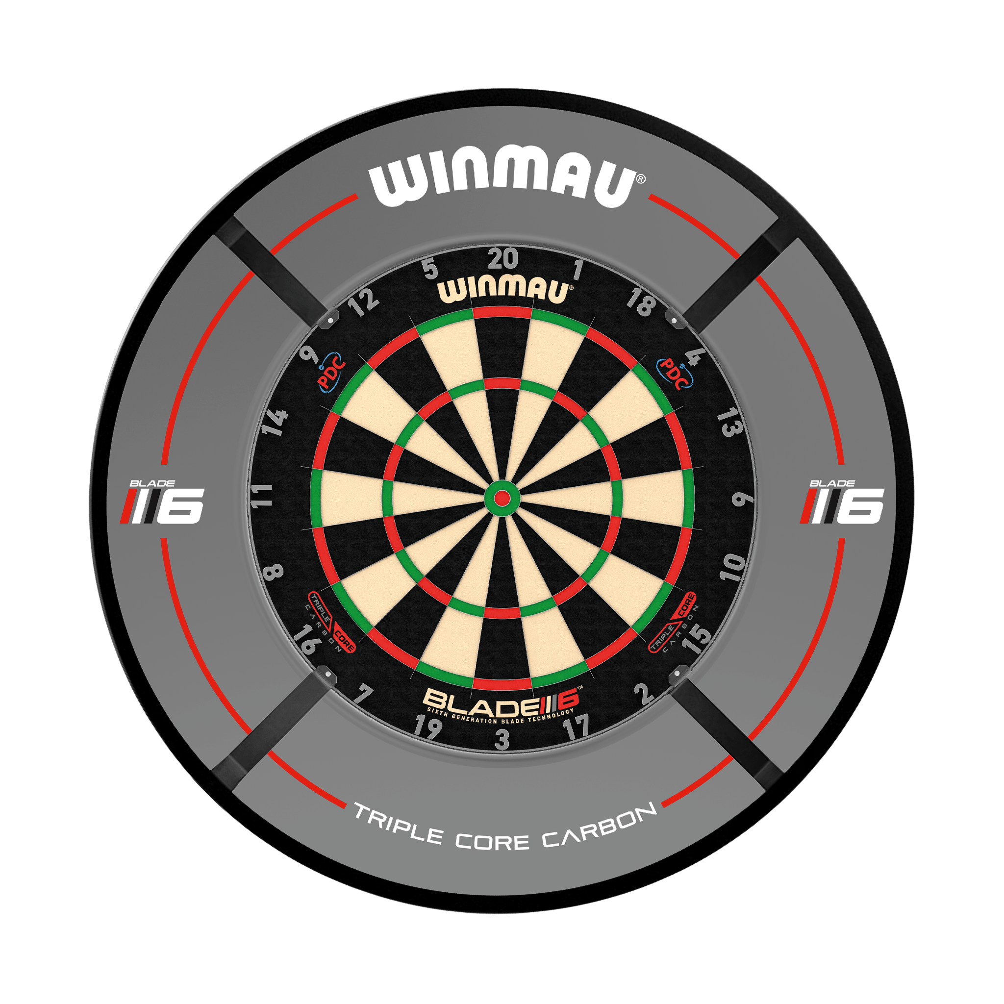 Winmau Blade 6 Dartboard, Surround & Light Bundle Boards