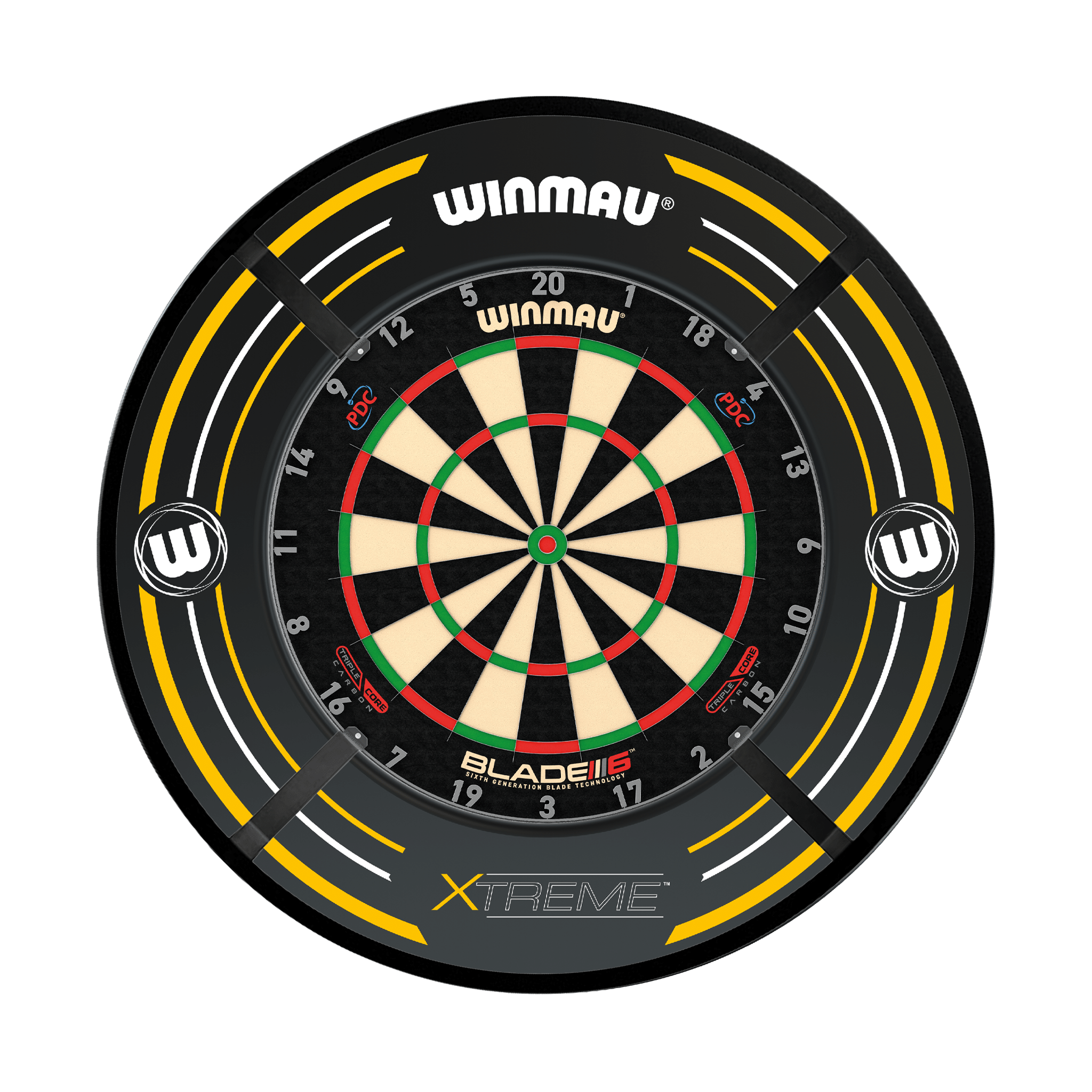 Winmau Blade 6 Dartboard, Surround & Light Bundle Boards