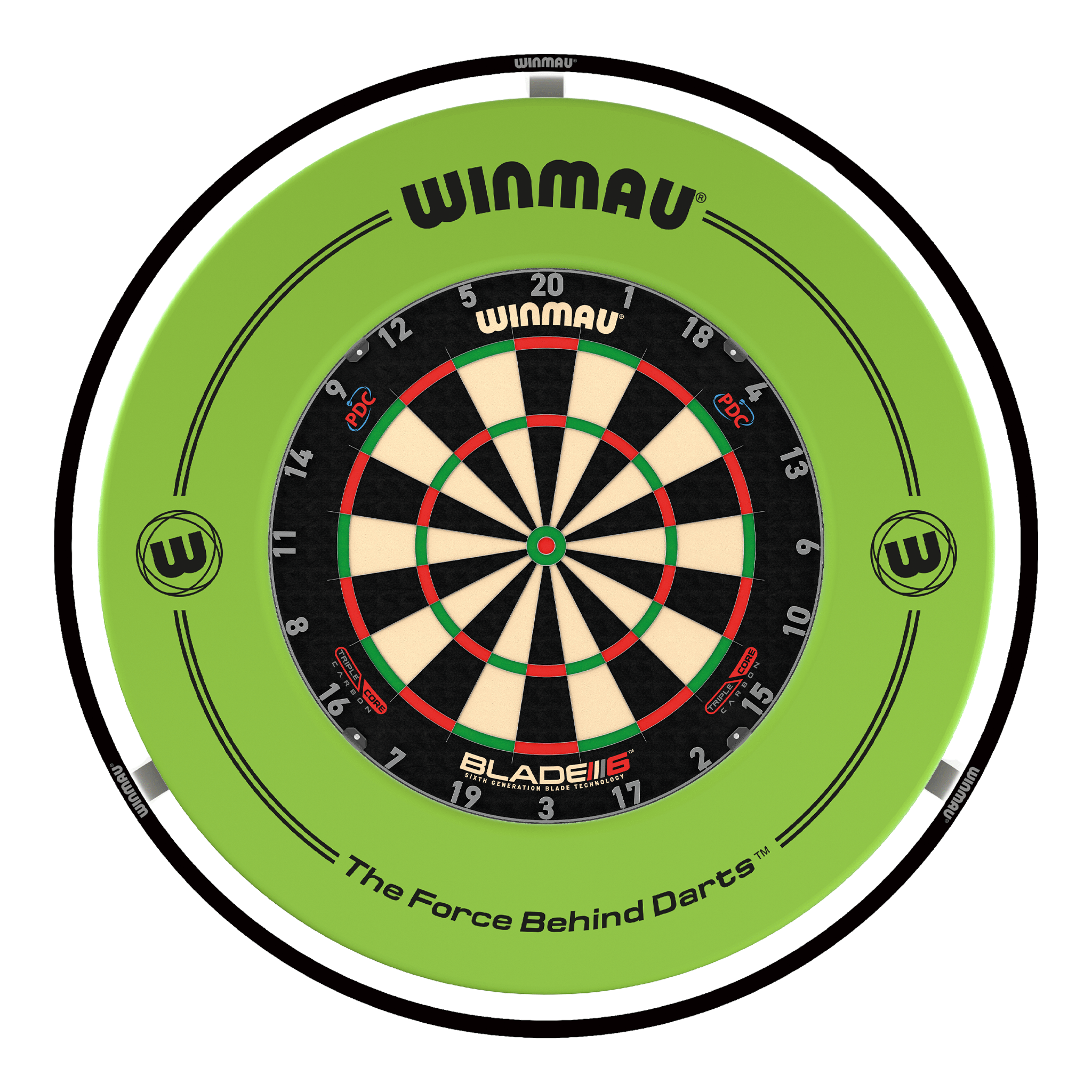 Winmau Blade 6 Dartboard, Surround & Light Bundle Boards