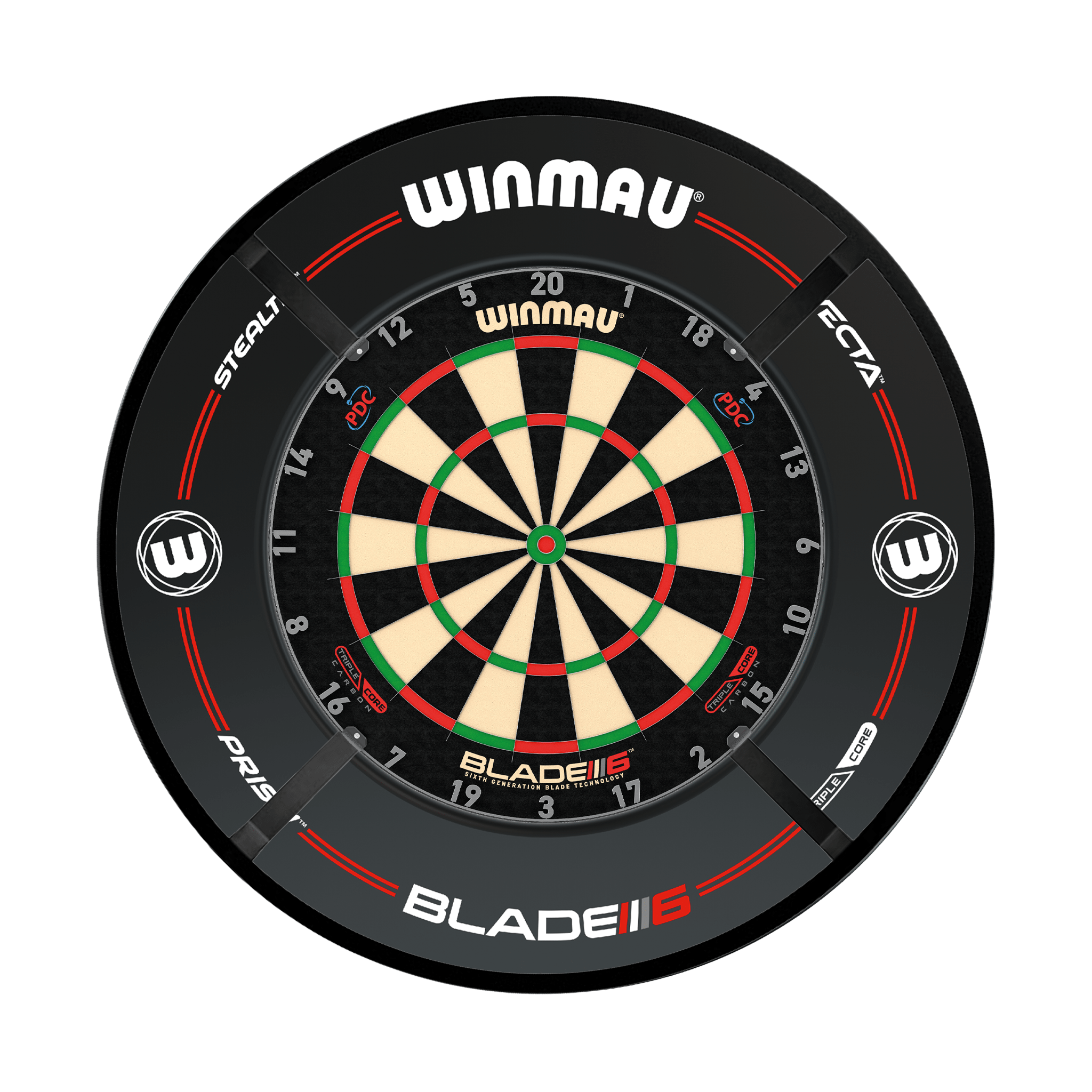 Winmau Blade 6 Dartboard, Surround & Light Bundle Boards