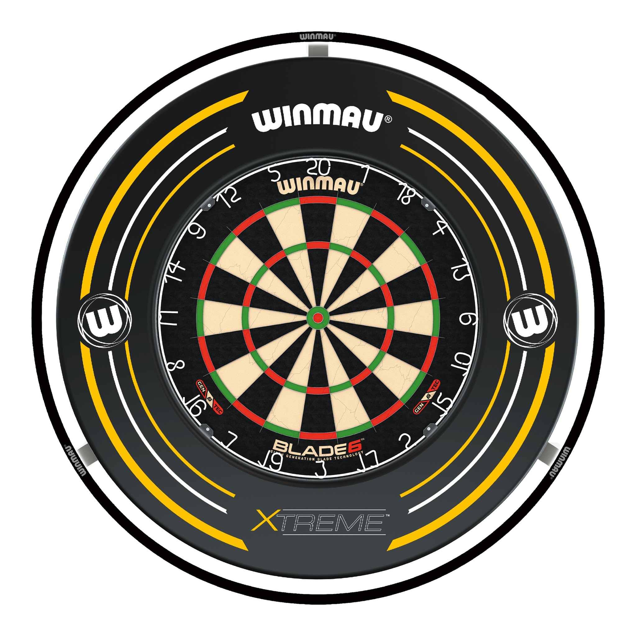 Winmau Blade 6 Dartboard, Surround & Light Bundle Boards