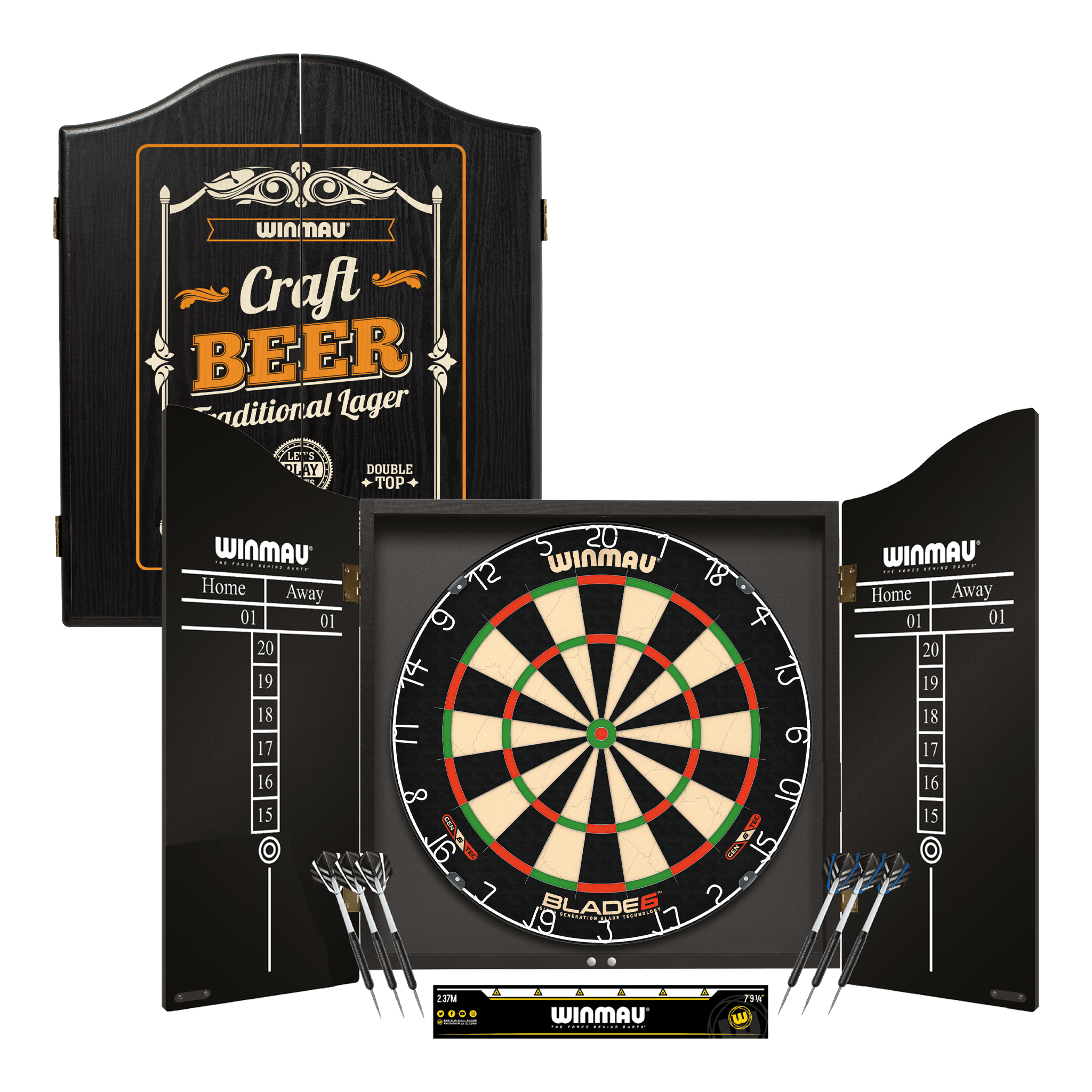 Winmau Blade 6 Professional Darts Set - Complete Darts Set Blade 6 / Craft Beer Boards