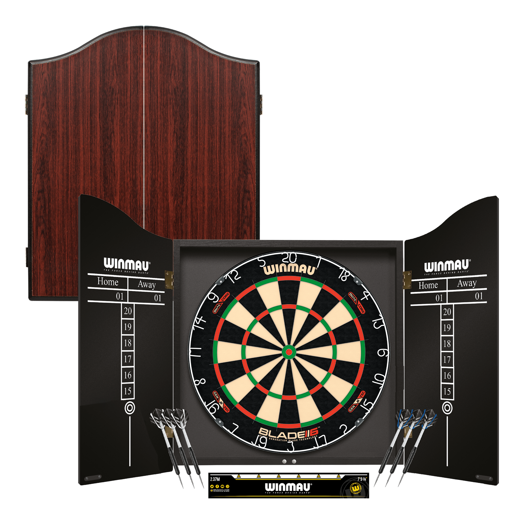 Winmau Blade 6 Professional Darts Set - Complete Darts Set Blade 6 Dual Core / Rosewood Boards