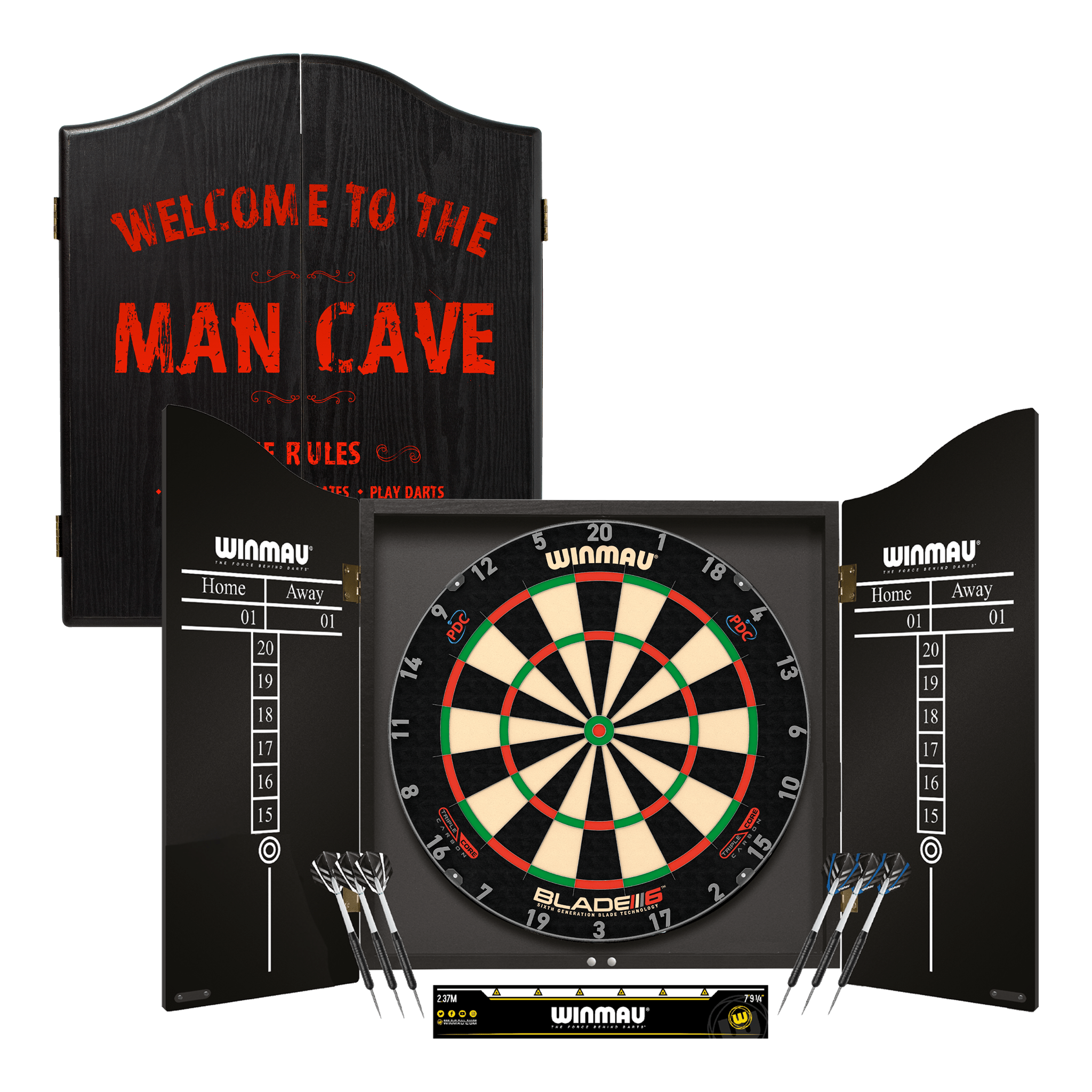 Winmau Blade 6 Professional Darts Set - Complete Darts Set Blade 6 Triple Core / Man Cave Boards
