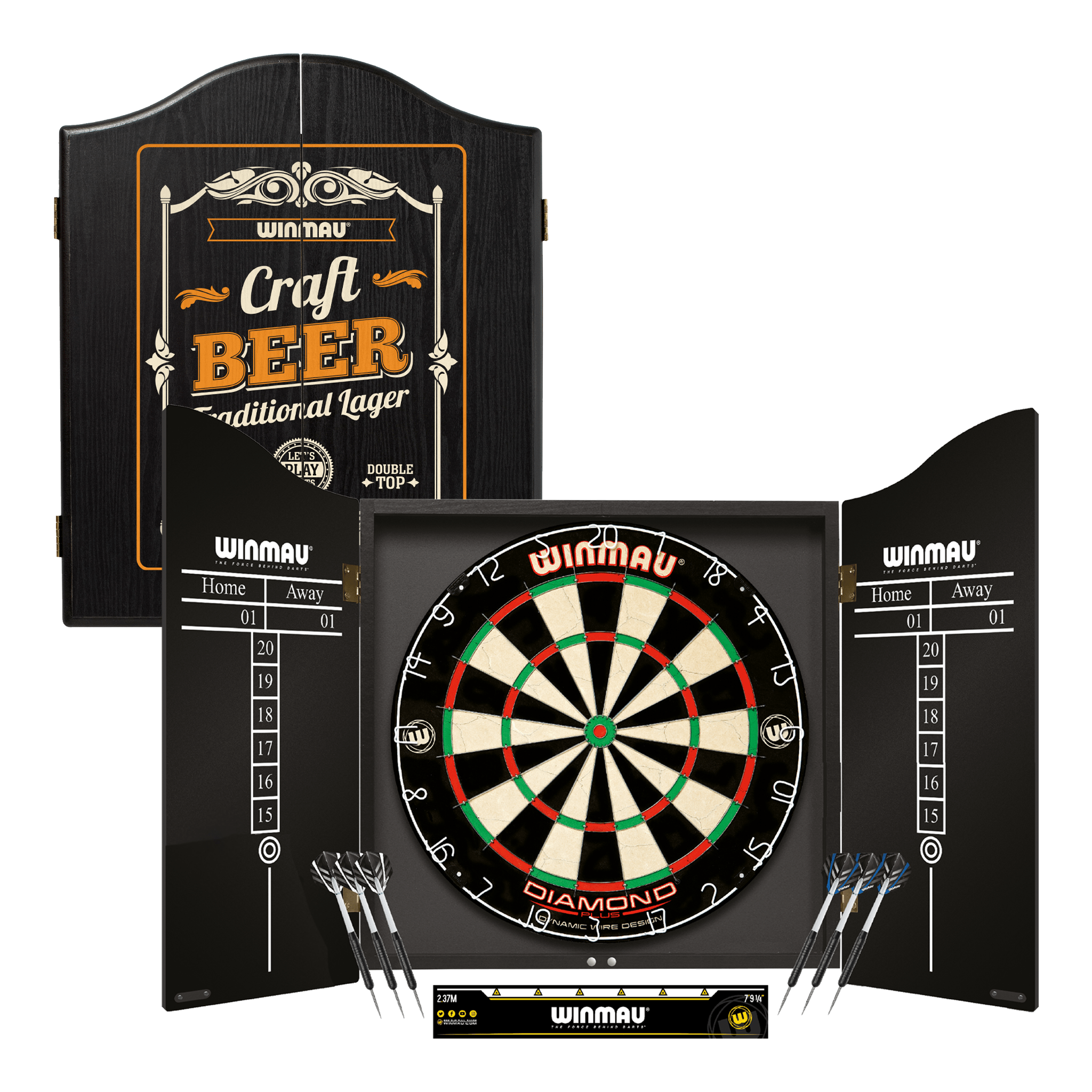 Winmau Diamond Plus Professional Darts Set - Complete Darts Set Diamond Plus / Craft Beer Boards