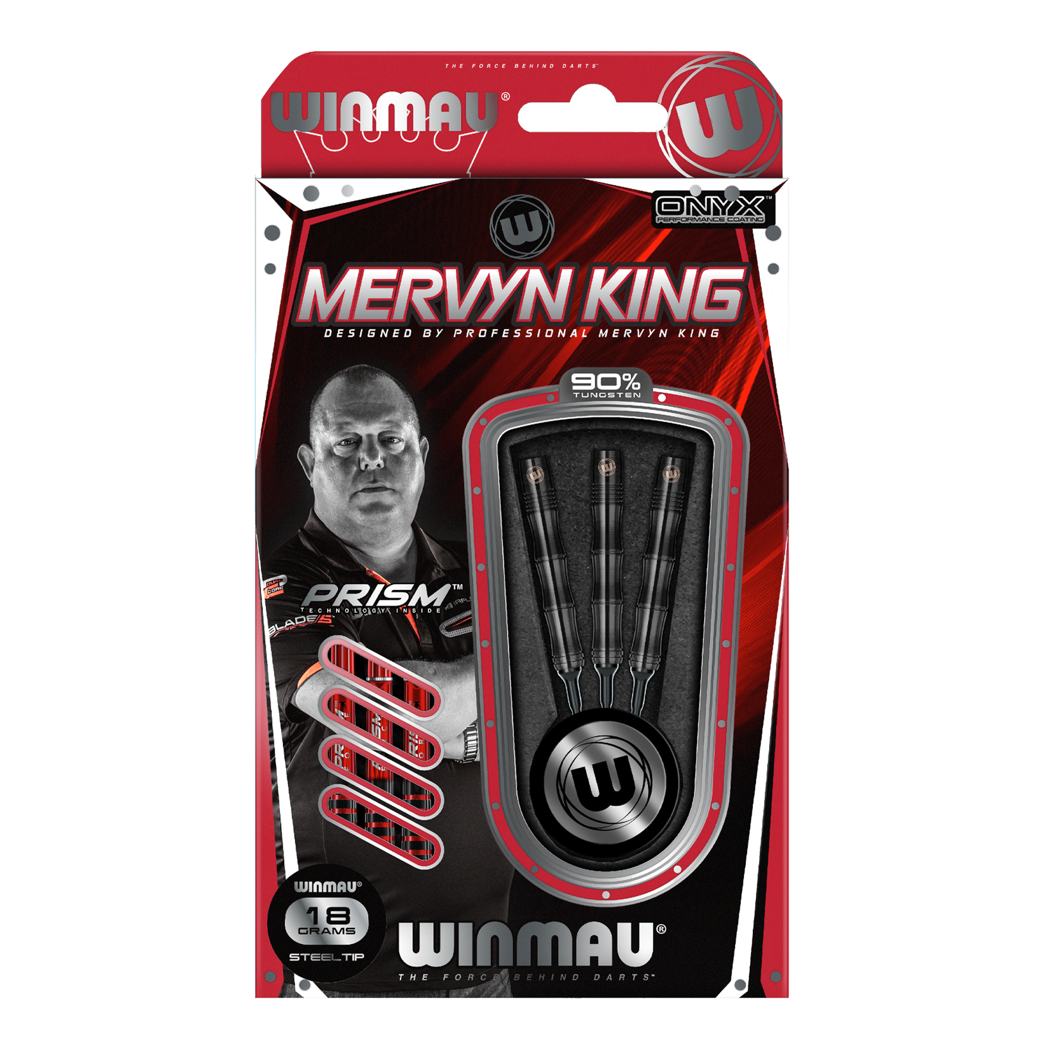 Winmau Mervyn King Black - 90% Tungsten Soft Tip Darts 18 Grams Darts